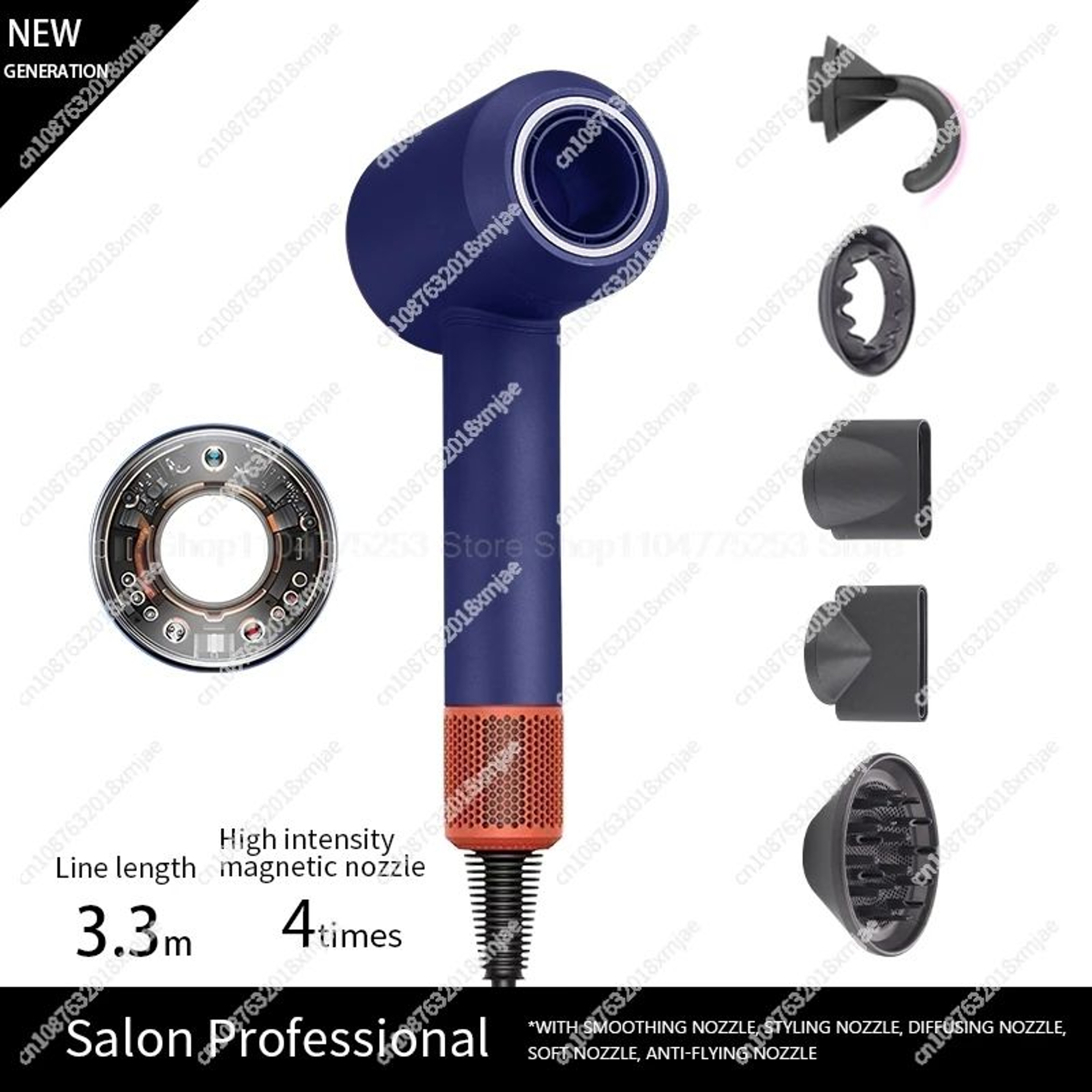 Leafless Ionic HairDryer FastDry Professional Blow Dryer 7