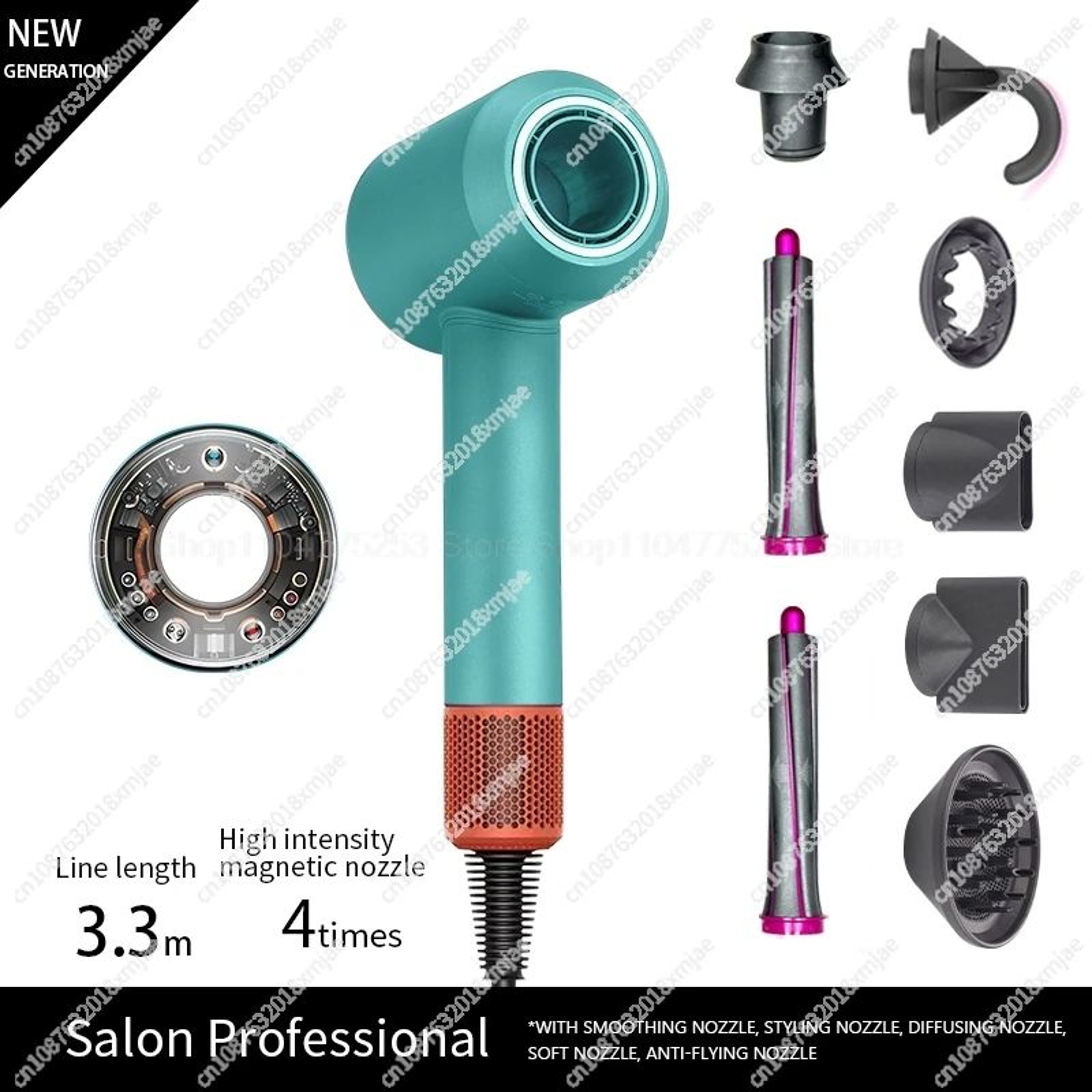Leafless Ionic HairDryer FastDry Professional Blow Dryer 11