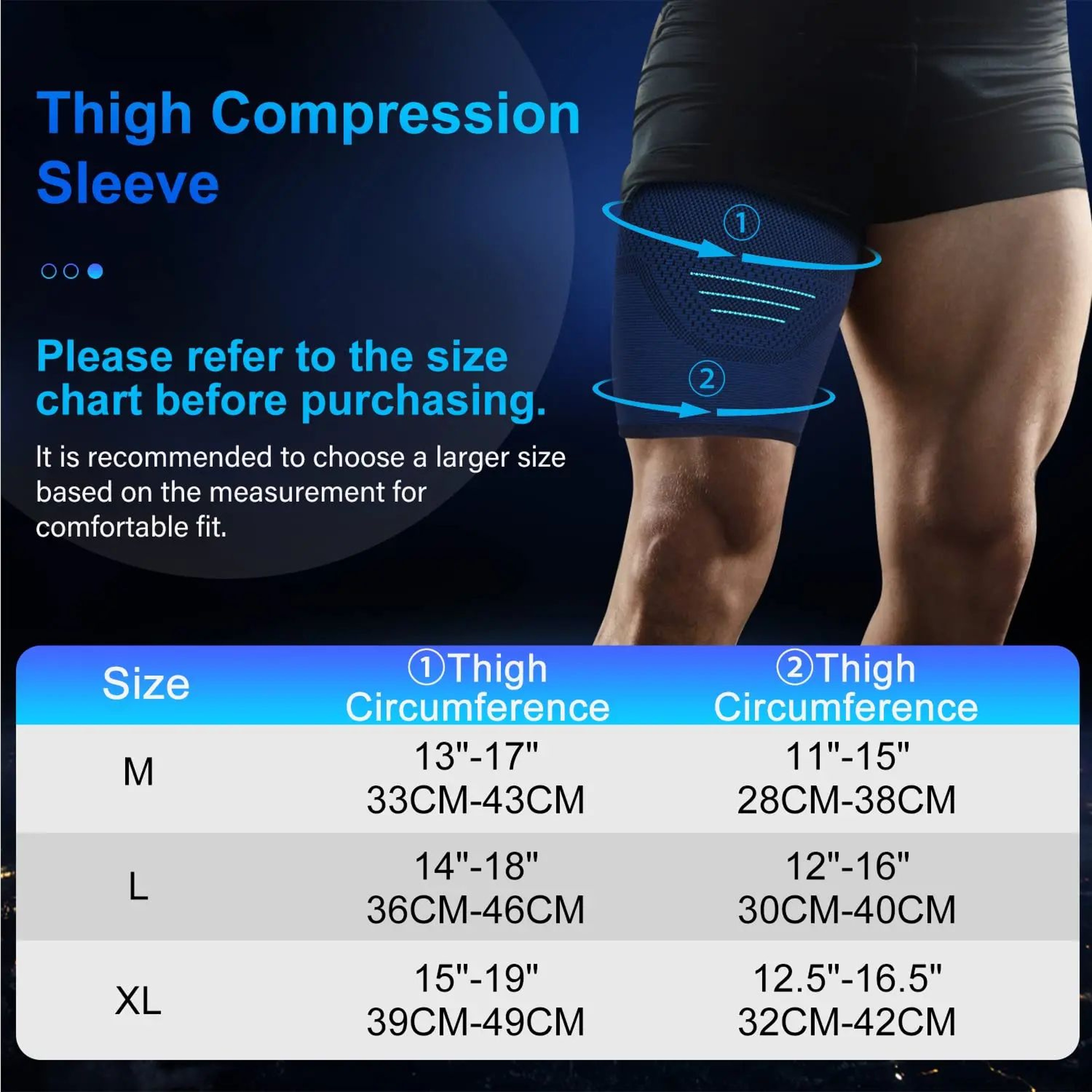 Thigh Compression Sleeve With Non Slip Support 1