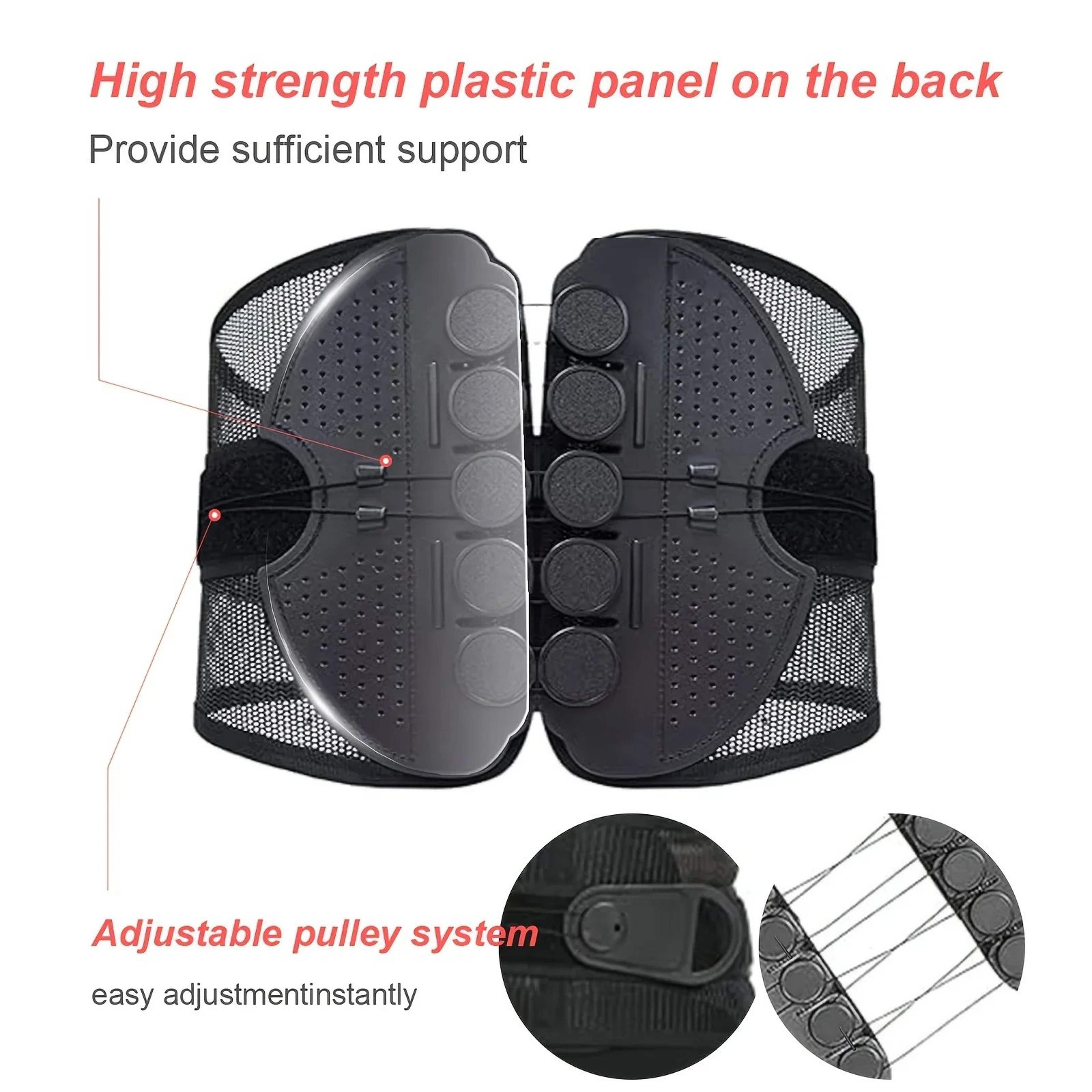 Adjustable Sports Waist Support Belt With Breathable Mesh 4