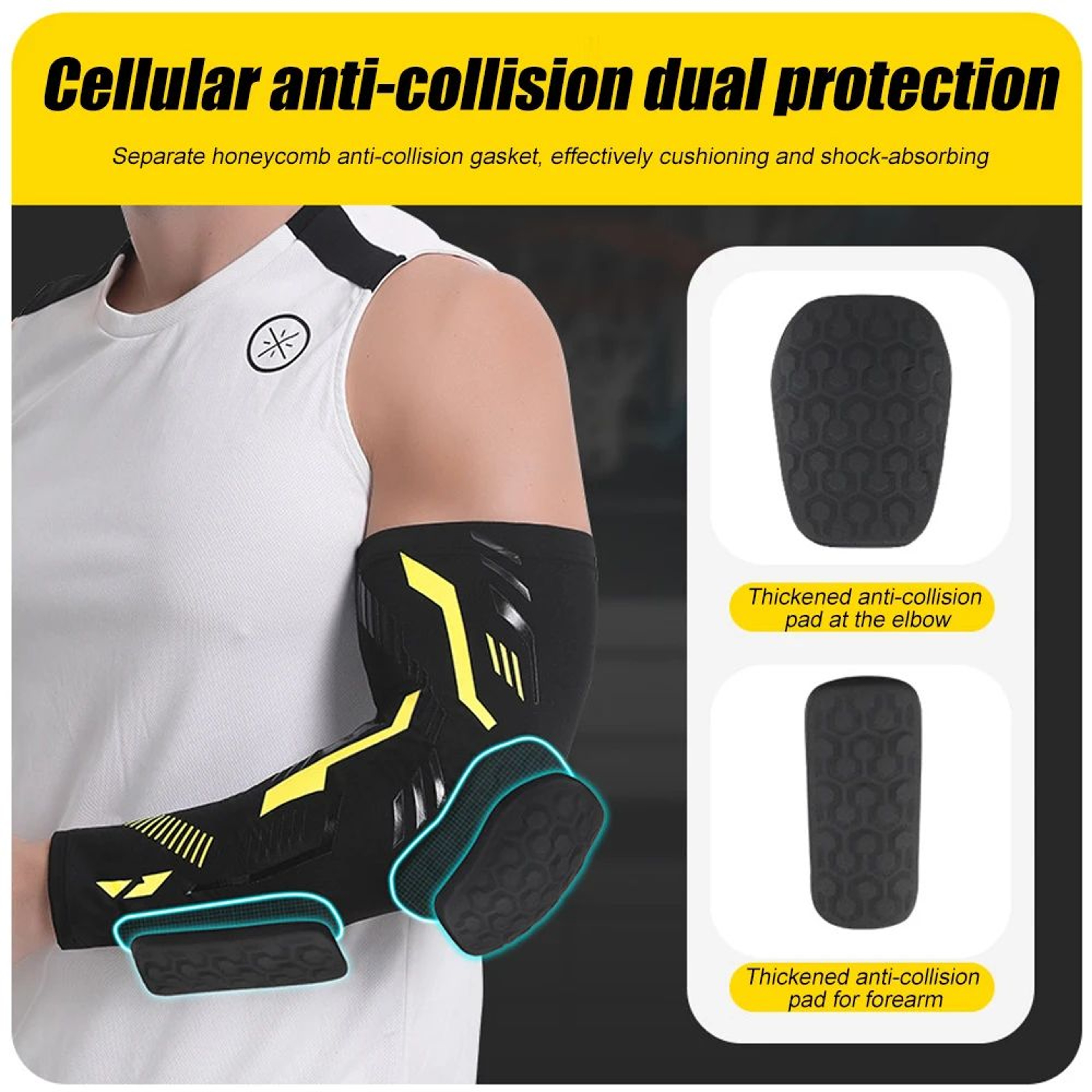 Sports Padded Arm Sleeve Compression Elbow Support Guard For Basketball Volleyball And Gym 1