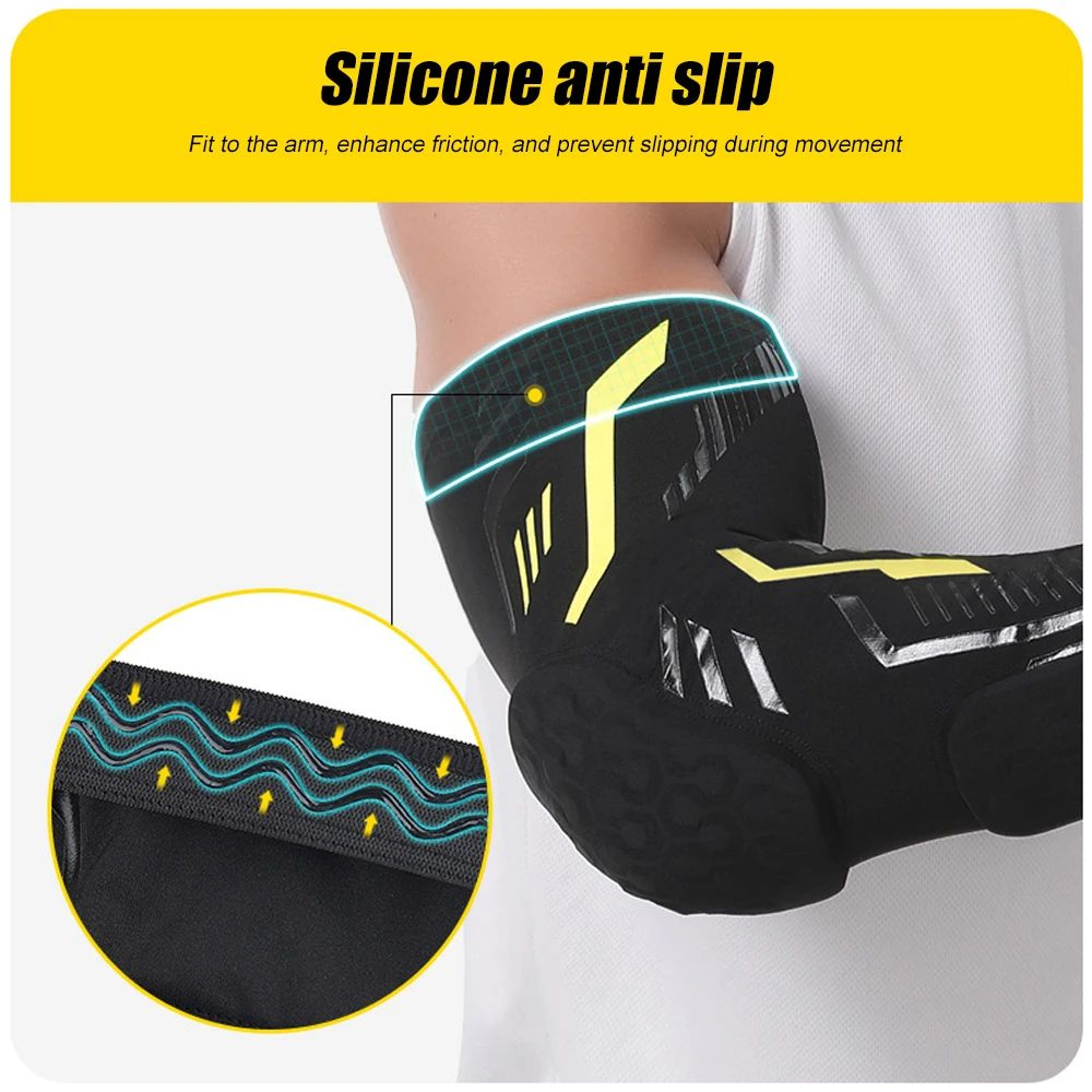 Sports Padded Arm Sleeve Compression Elbow Support Guard For Basketball Volleyball And Gym 2