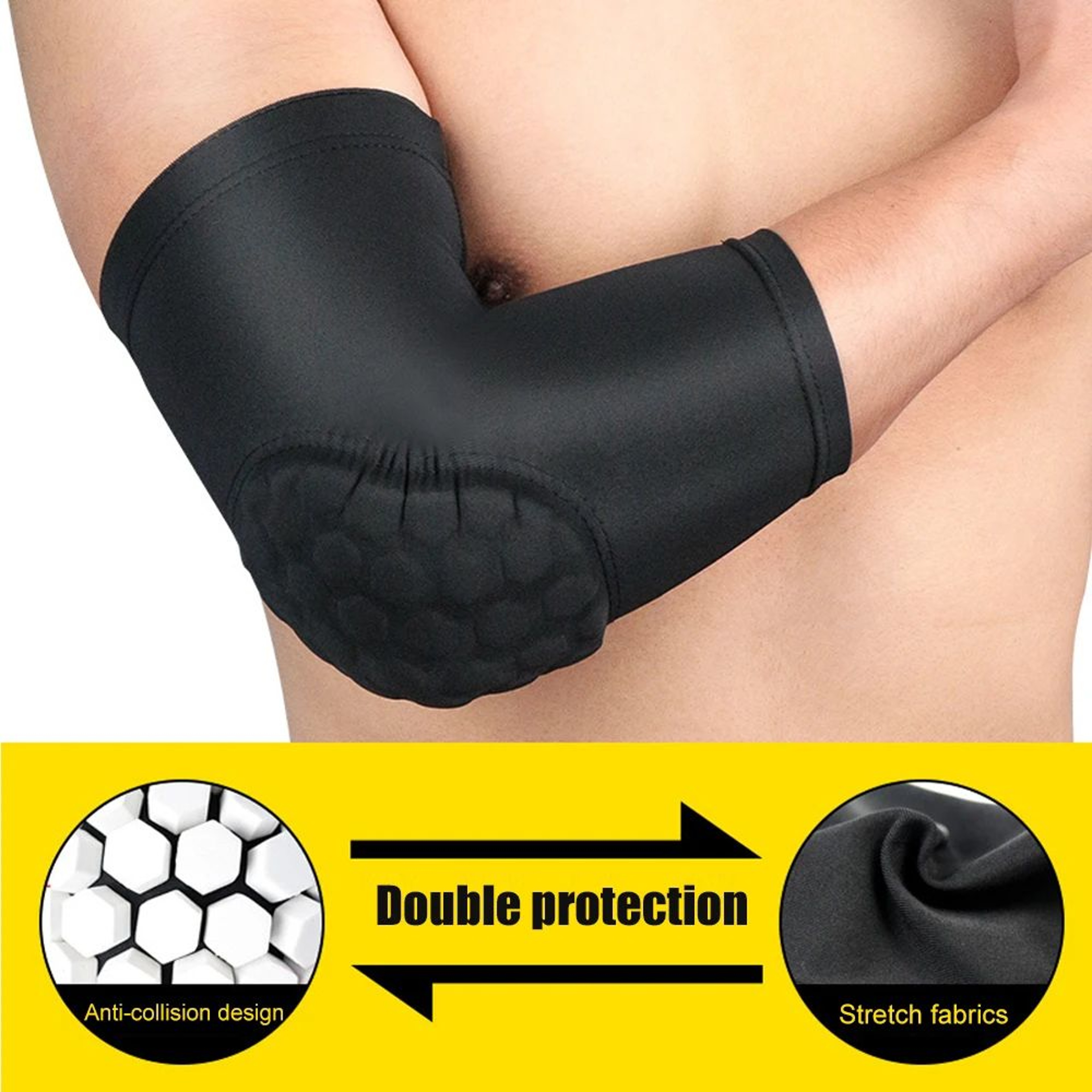 Honeycomb Padded Elbow Support Sleeve Compression Arm Guard For Basketball Cycling And Sports 2