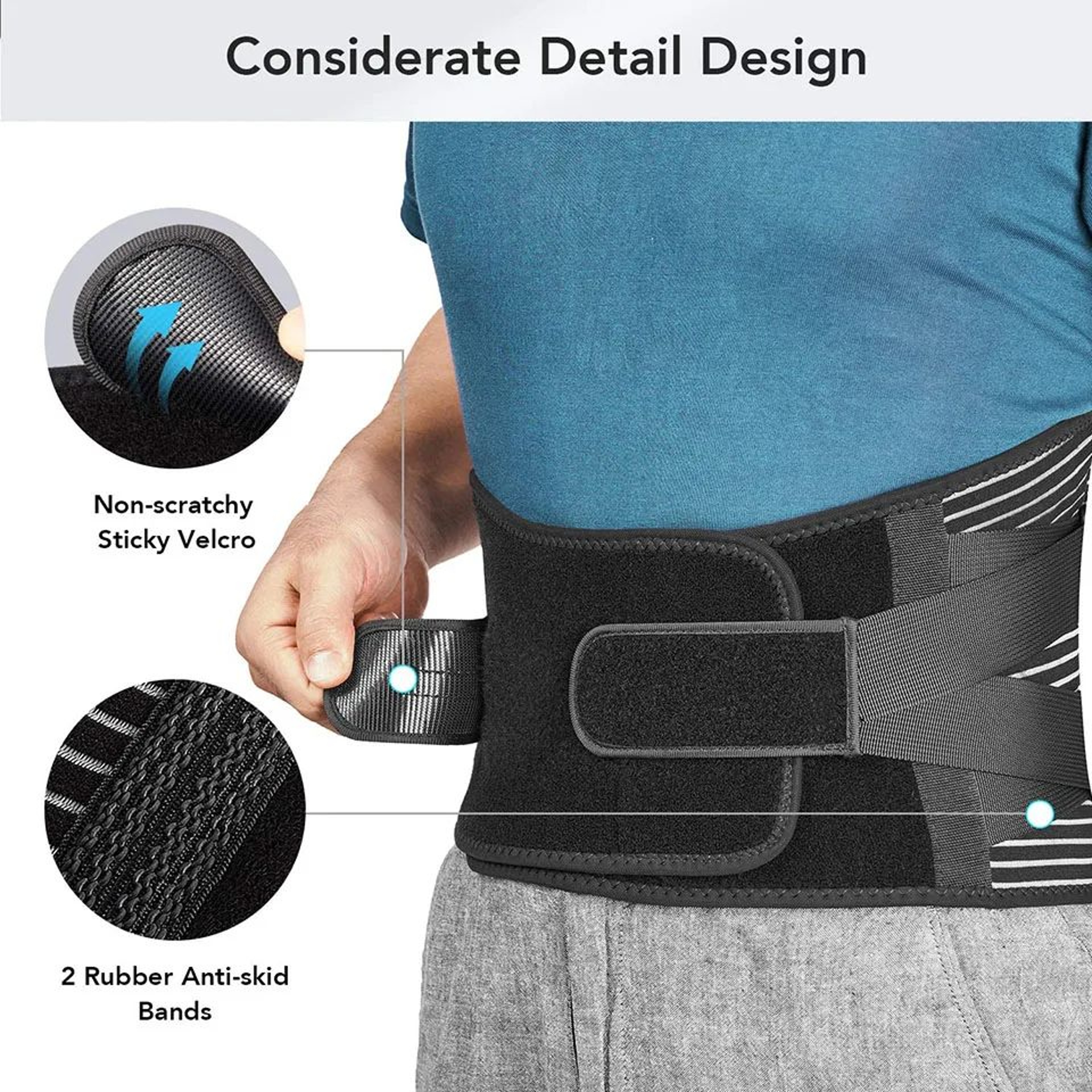Lower Back Support Belt With Lumbar Stabilizers For Workouts And Daily Wear 3
