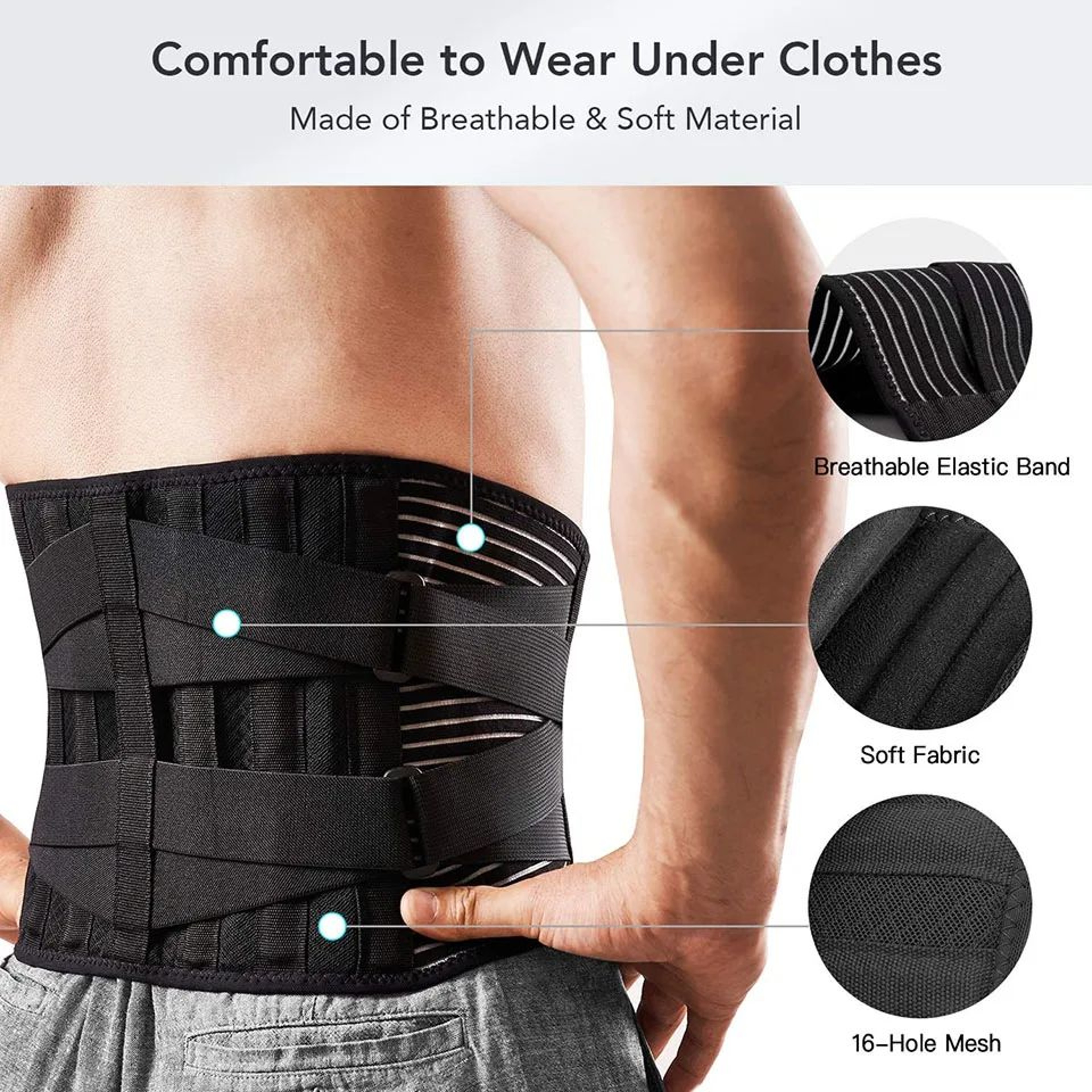 Lower Back Support Belt With Lumbar Stabilizers For Workouts And Daily Wear 4