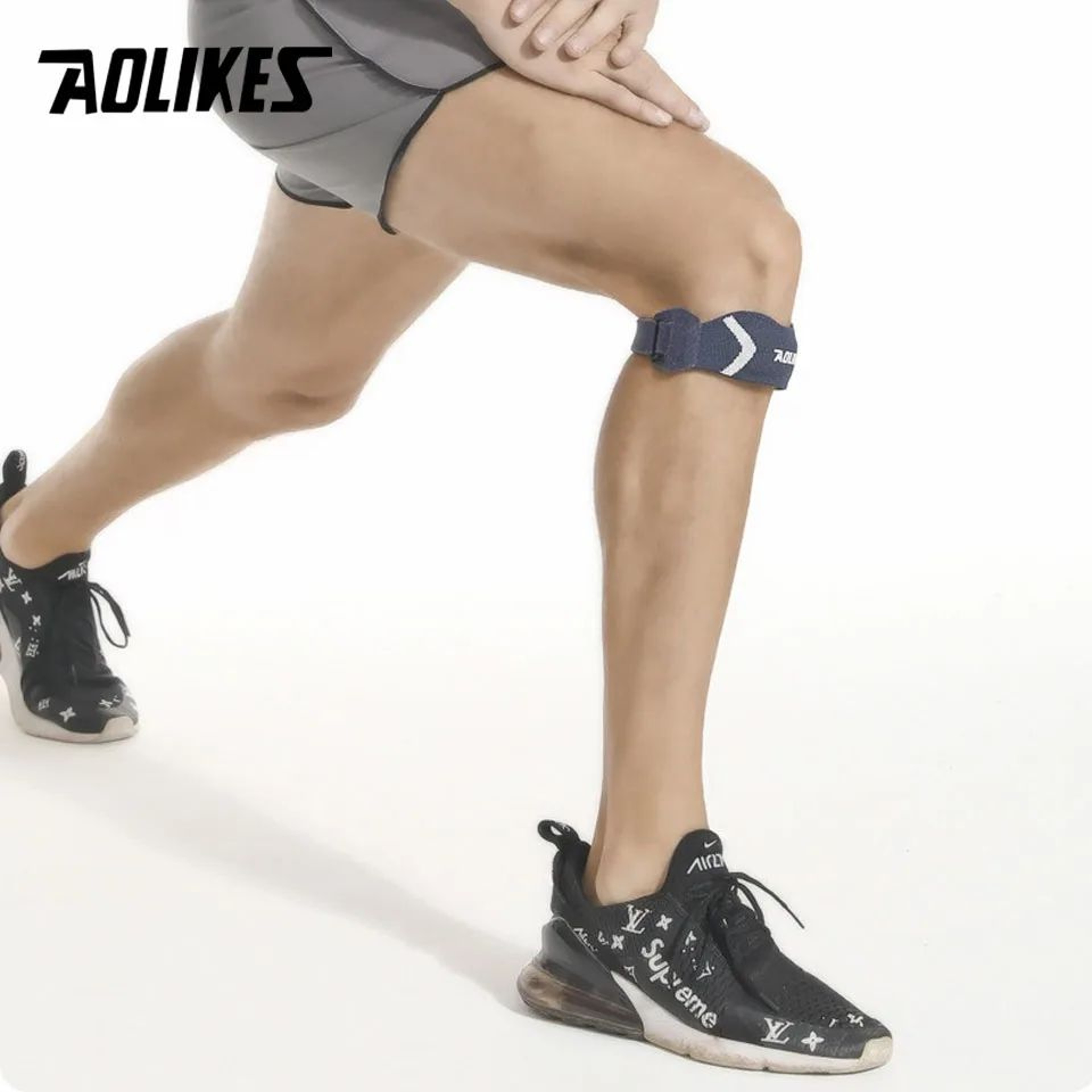 AOLIKES Adjustable Patella Knee Support Strap For Knee Pain Relief And Sports Stability 4