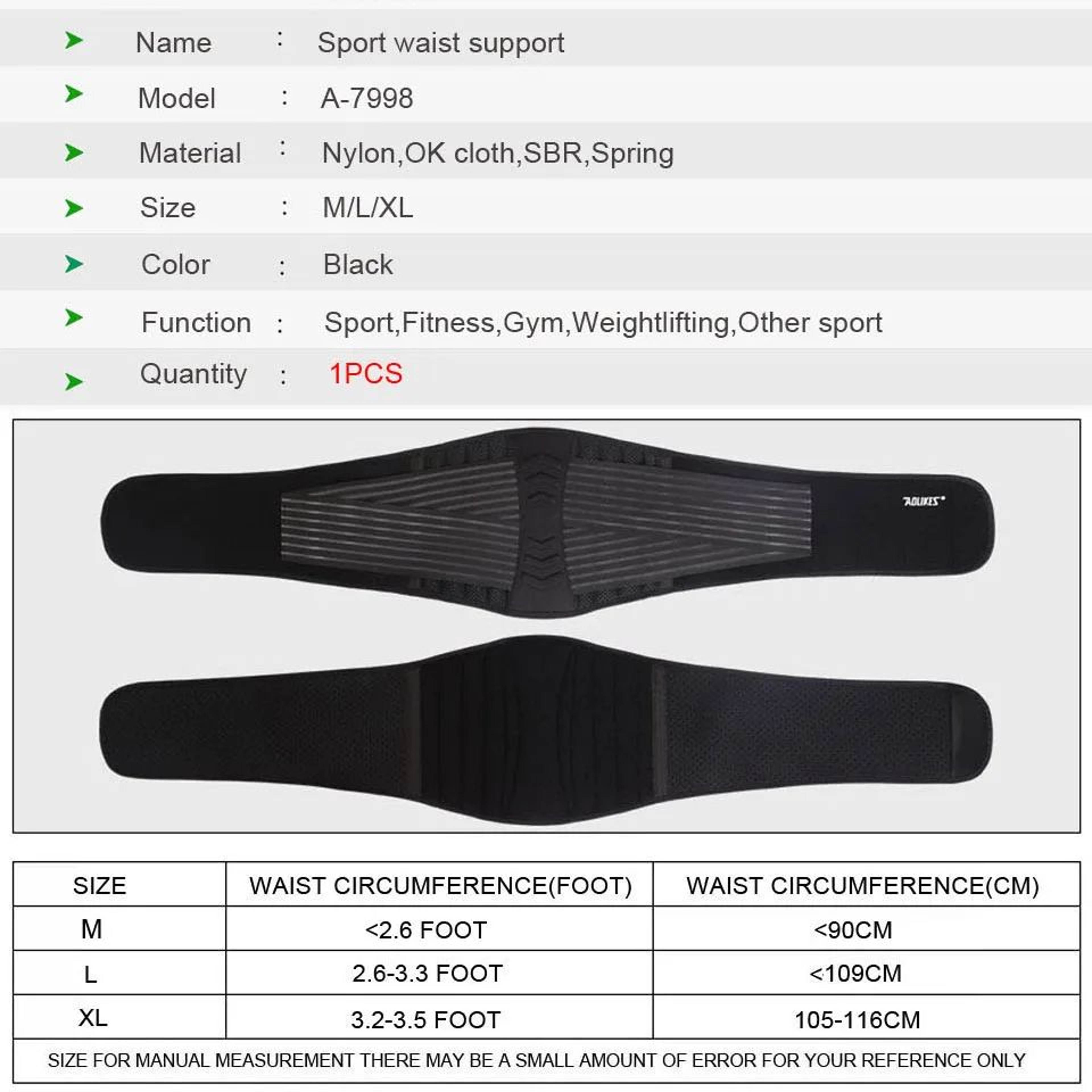 AOLIKES Adjustable Lumbar Support Belt Breathable Back Brace For Lower Back Support And Daily Comfo 1