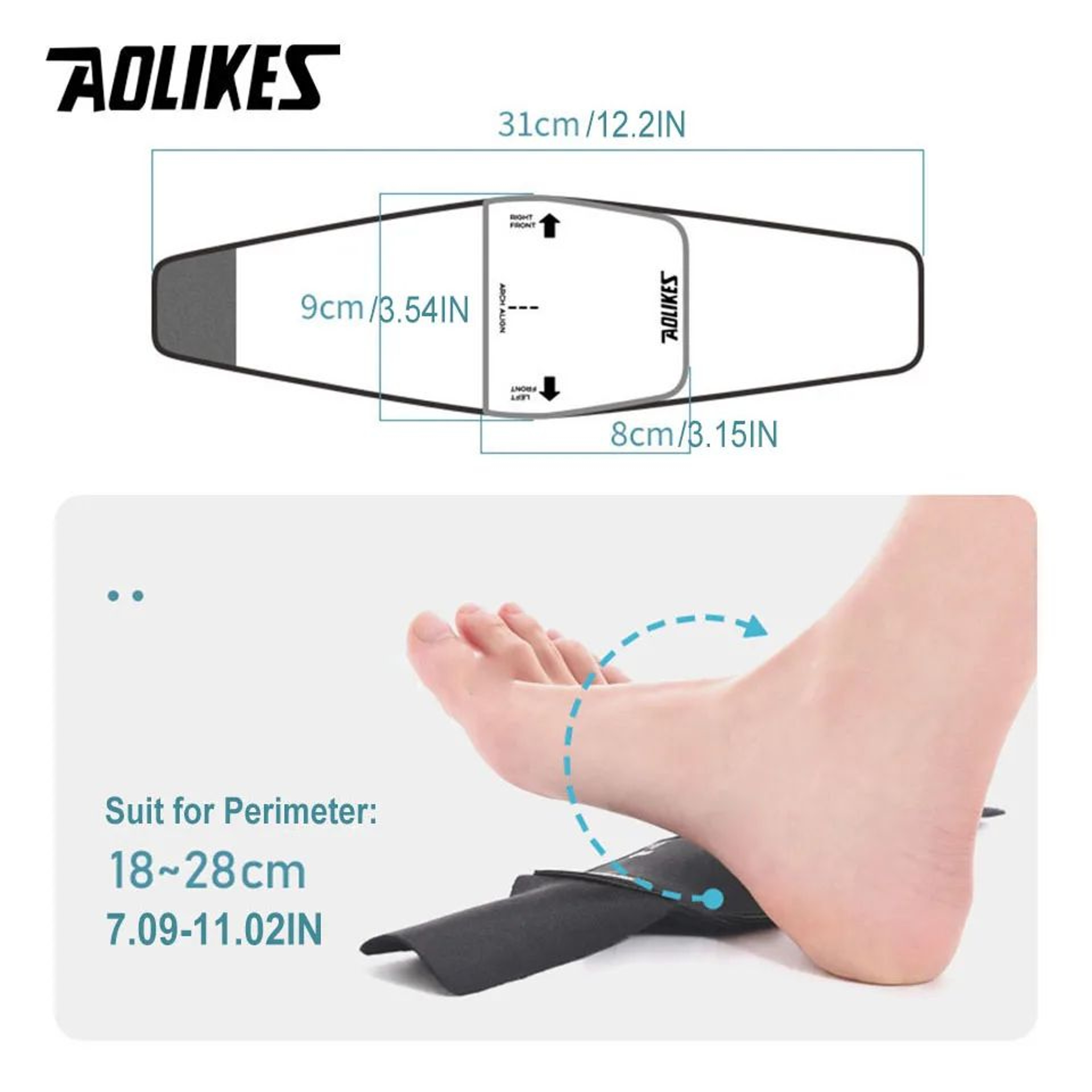AOLIKES Arch Support Sleeves Gel Plantar Fasciitis Insoles For Flat Feet And All Day Foot Comfort 5