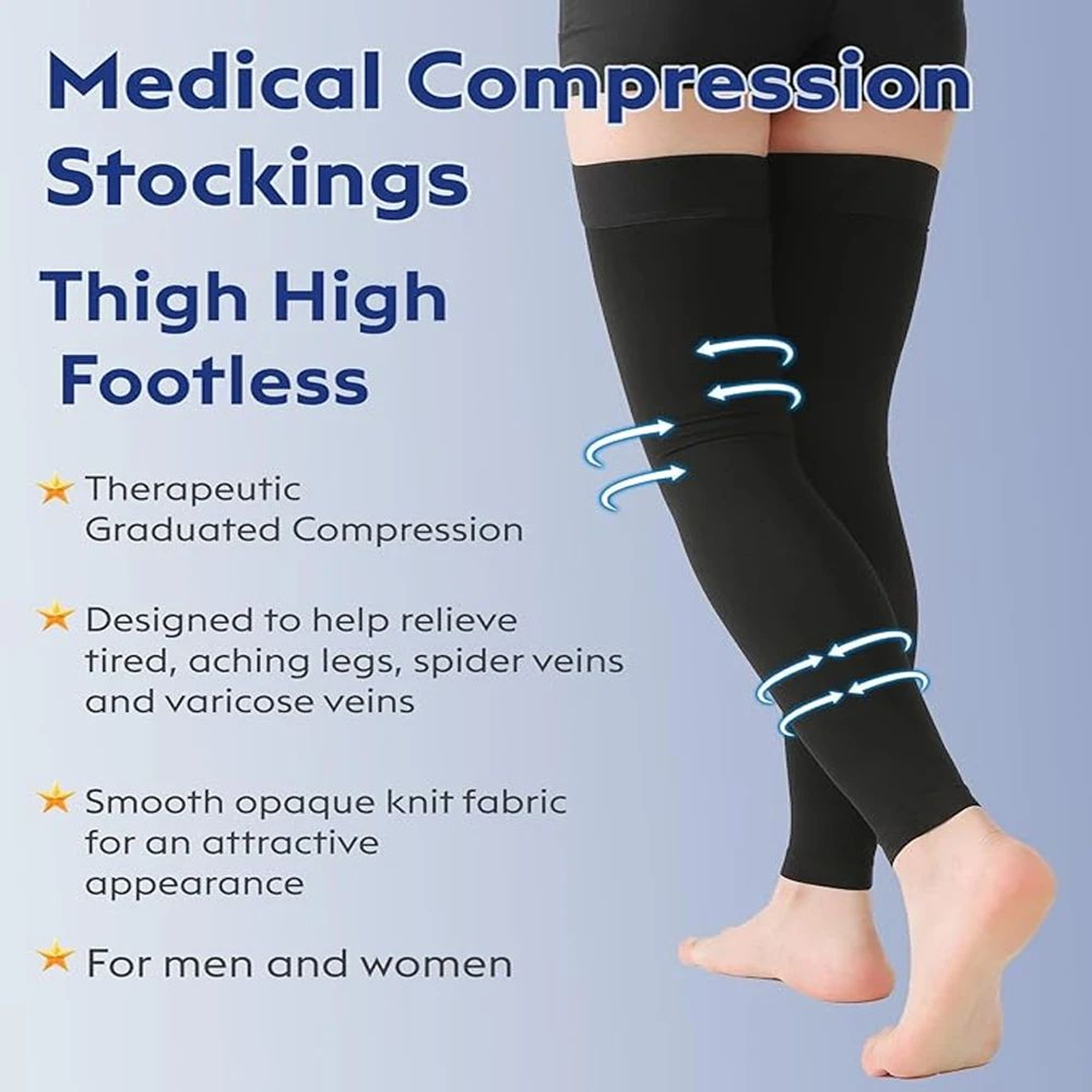 Thigh High Compression Stockings Footless Compression Socks With Silicone Grip For Travel Work And  5