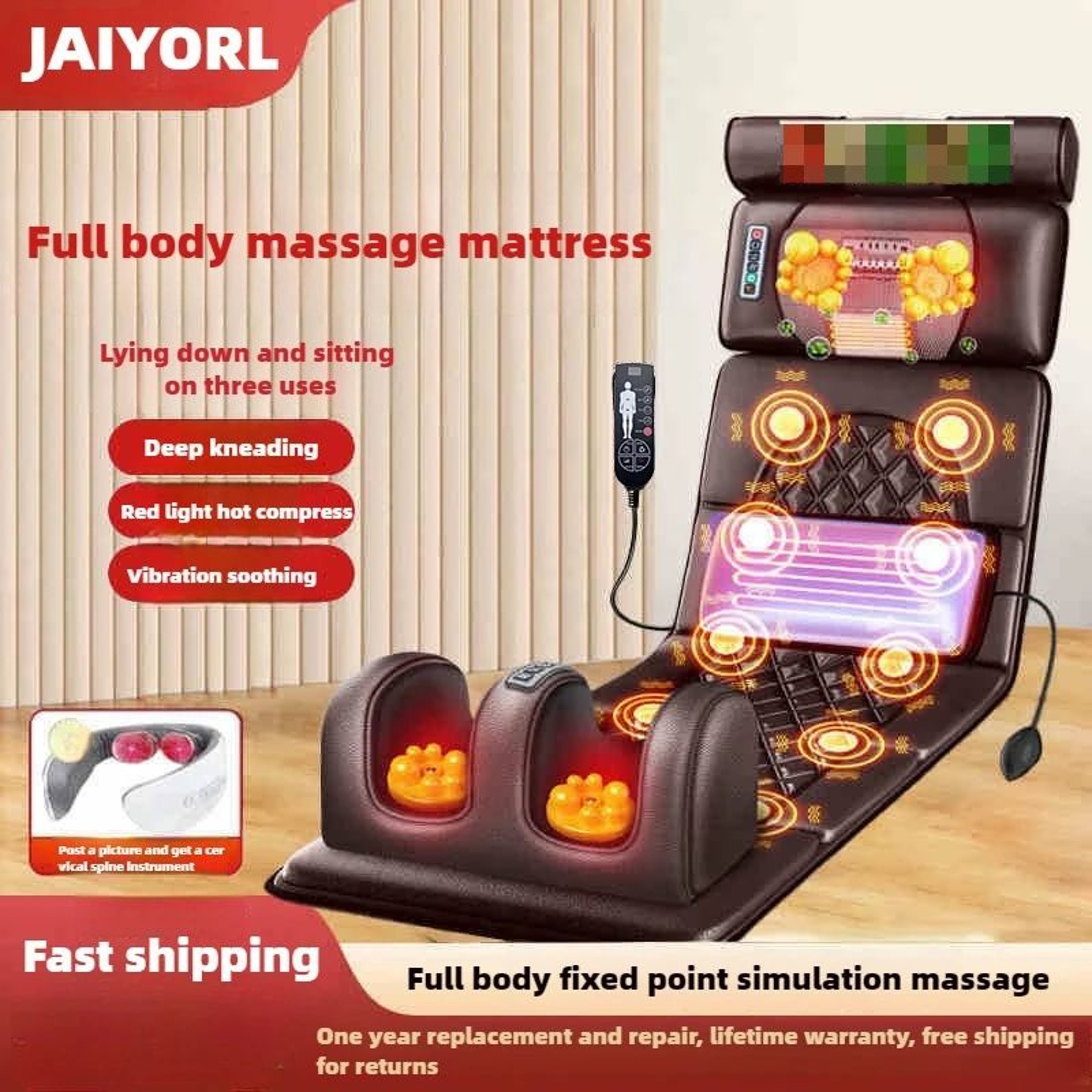 Electric Full Body Massage Mat With Heat Air Compression And Vibration 11