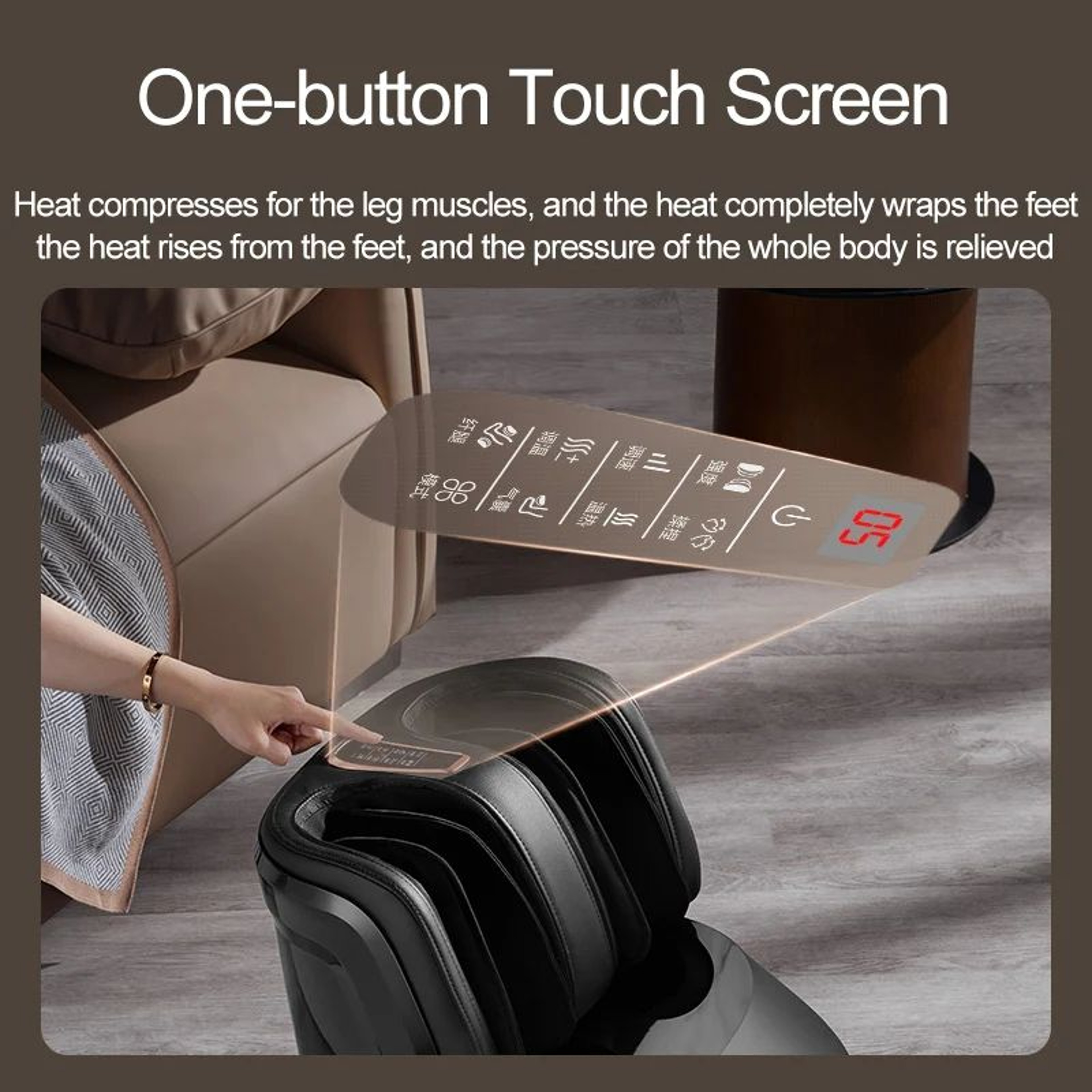 Electric Foot And Leg Massager With Heat Air Compression And Rolling Massage 3