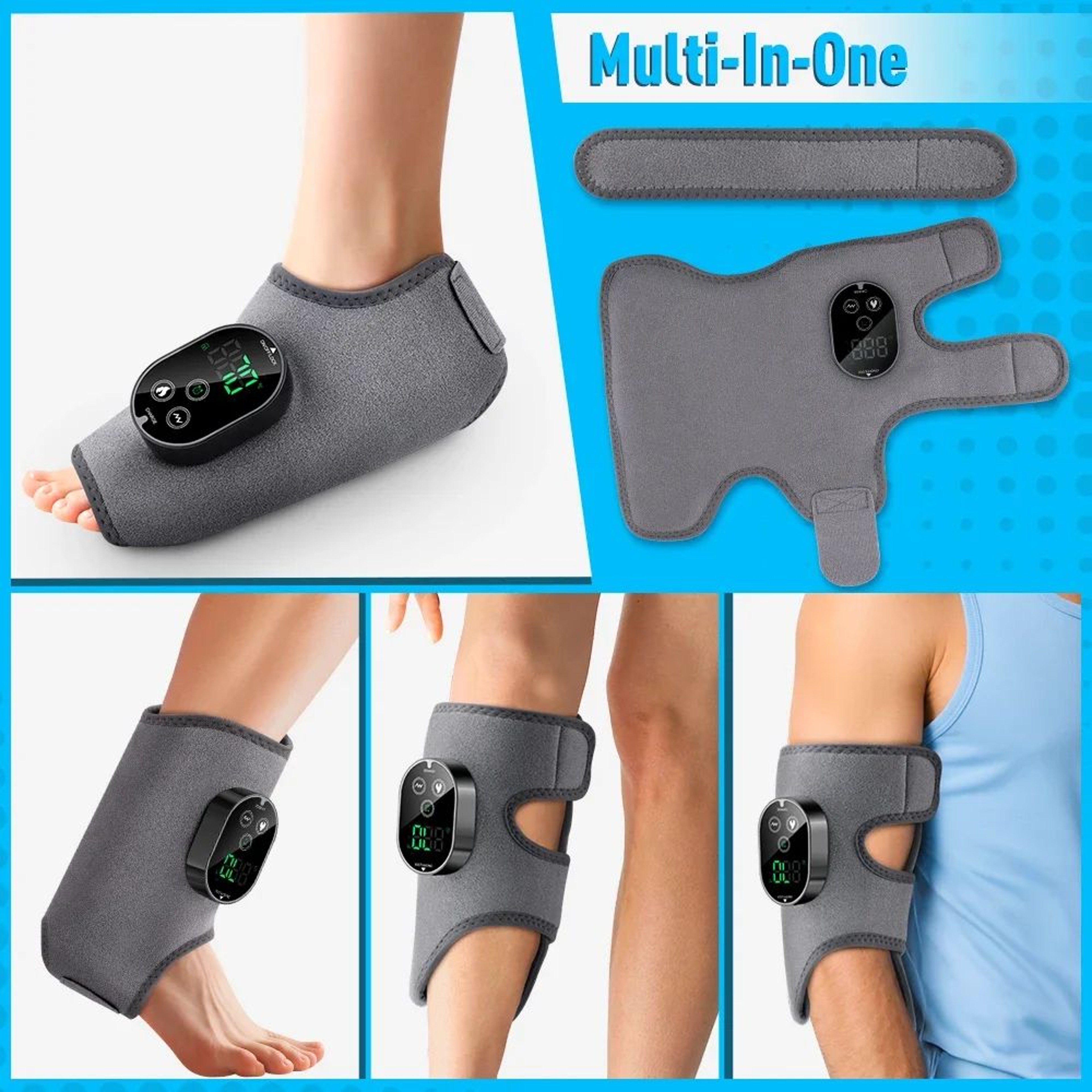 Heating Ankle Massager With Vibration And Adjustable Foot Wrap 5