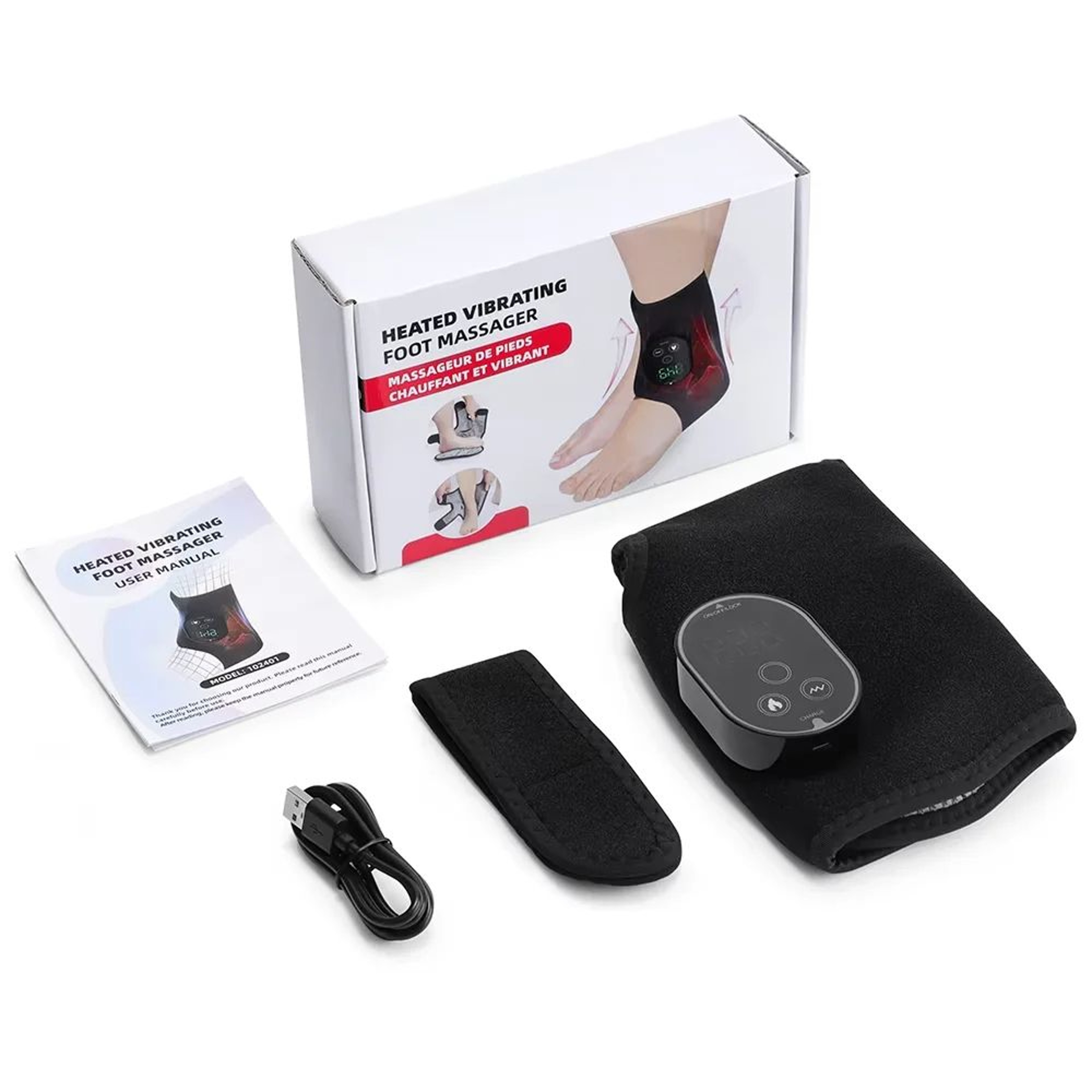 Heating Ankle Massager With Vibration And Adjustable Foot Wrap 6