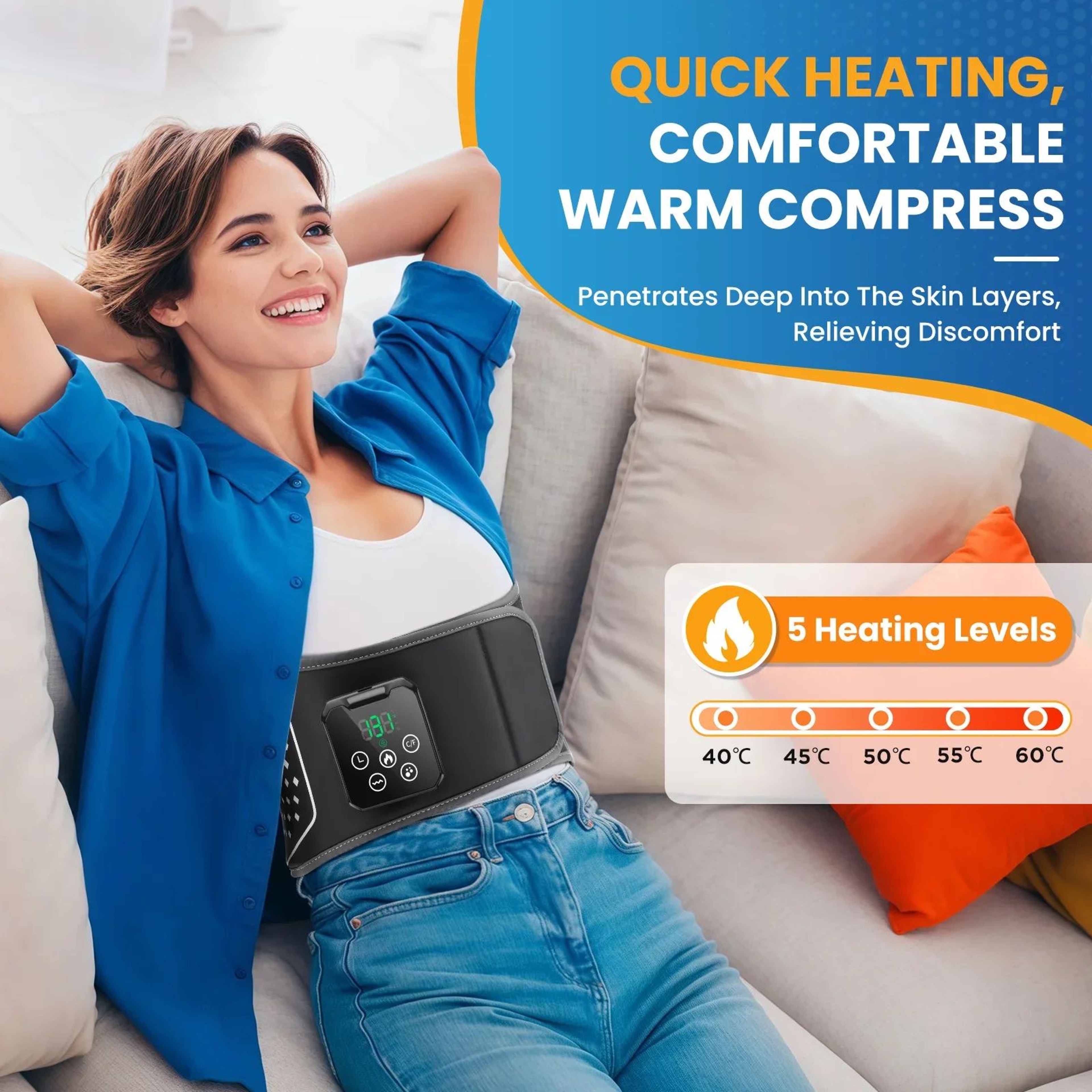 Inflatable Lumbar Support Belt With Heat And Vibration Back Massager 1