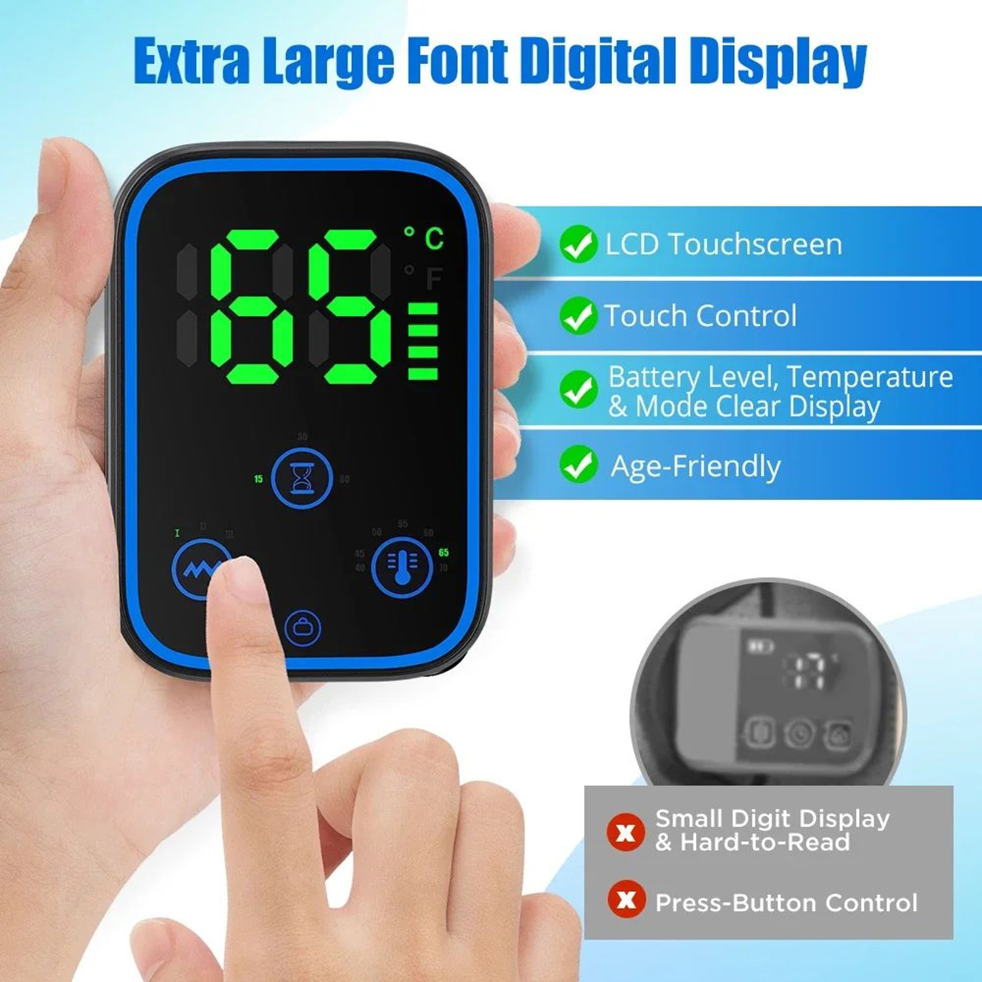 Wireless Graphene Heated Knee Massager With Vibration Therapy And App Control 3
