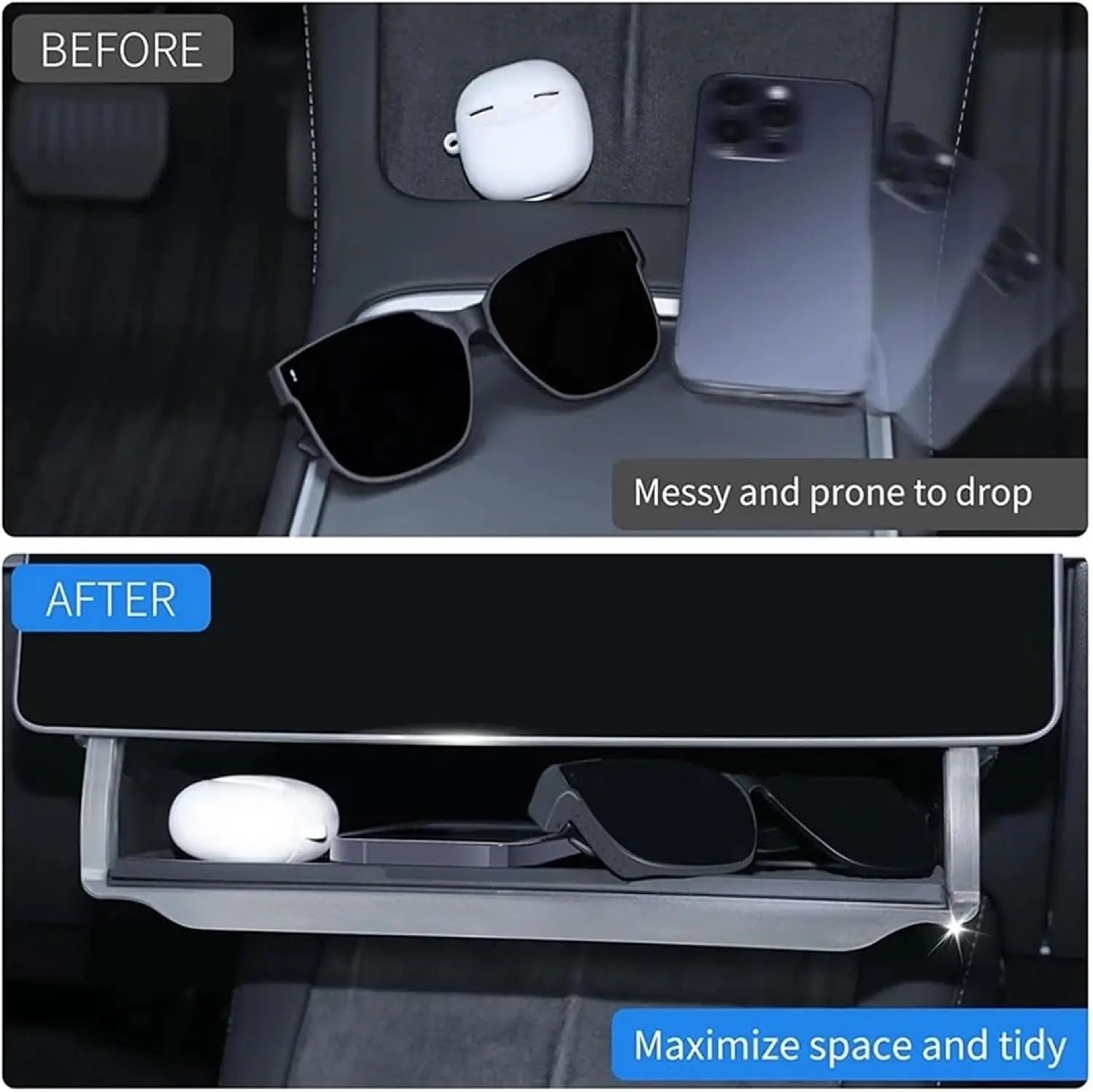 Tesla Model Y Center Console Organizer Hidden Under Screen Storage Box 1