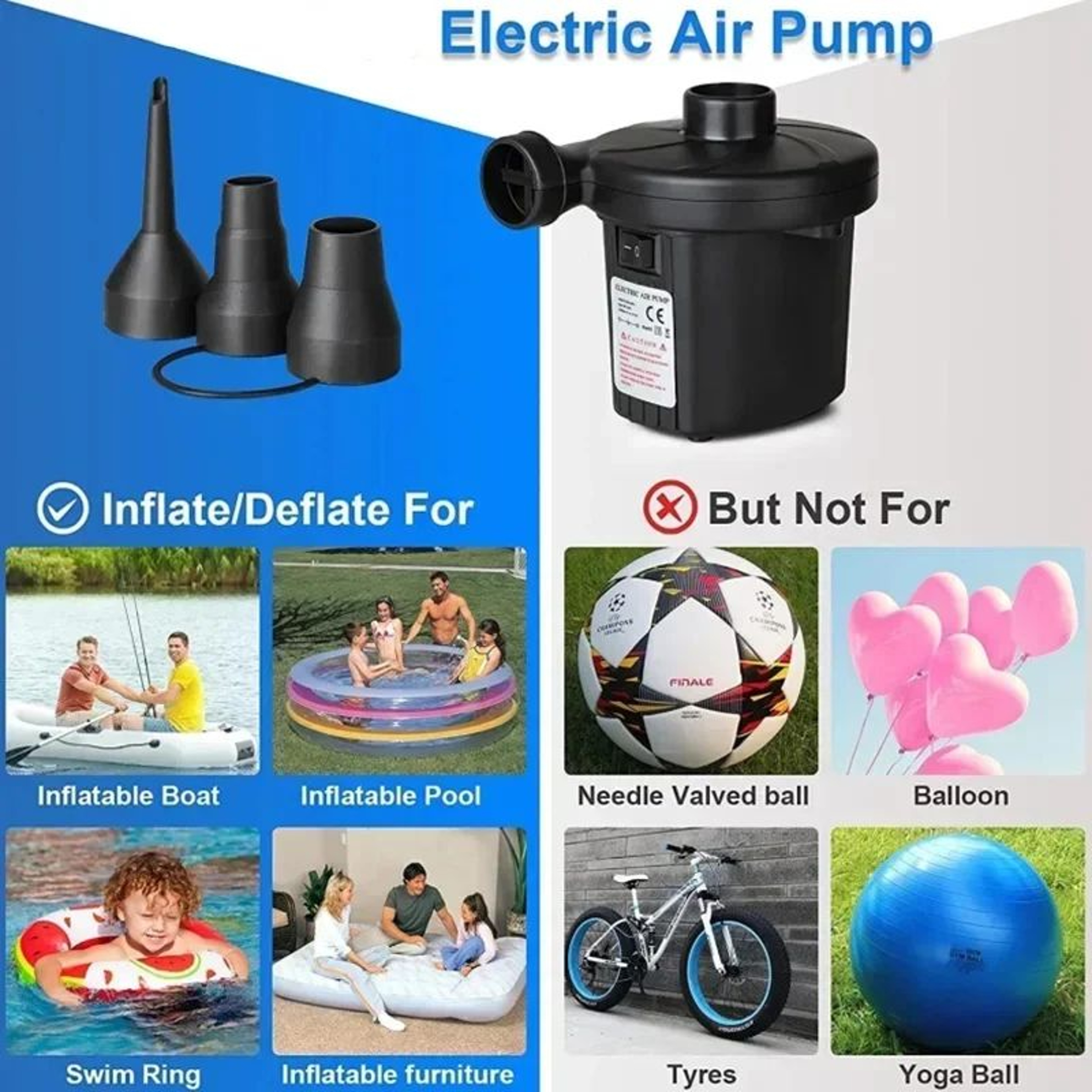 Portable Electric Air Pump Mini Inflator For Air Mattress Pool Floats And Camping Gear 2
