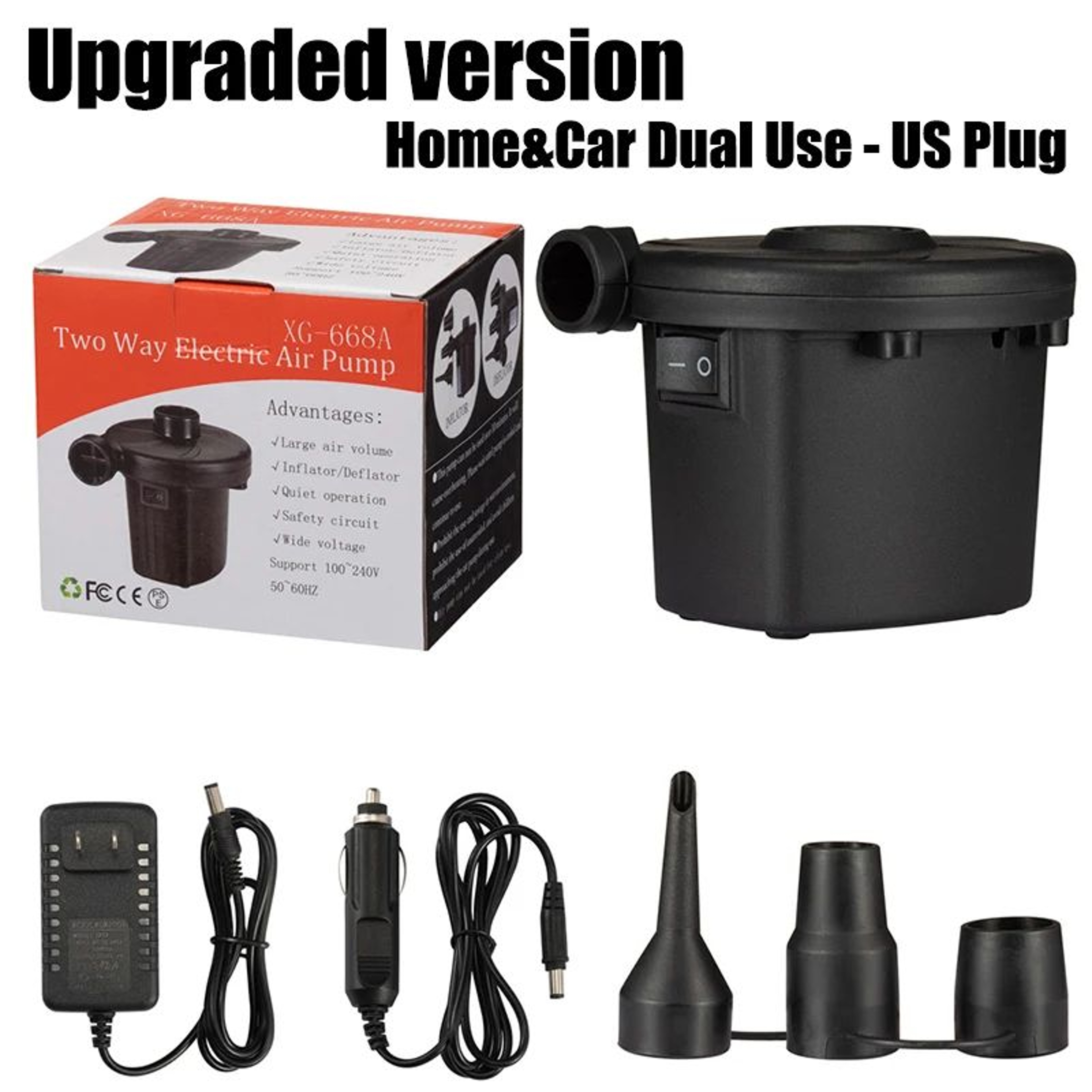 Portable Electric Air Pump Mini Inflator For Air Mattress Pool Floats And Camping Gear 8