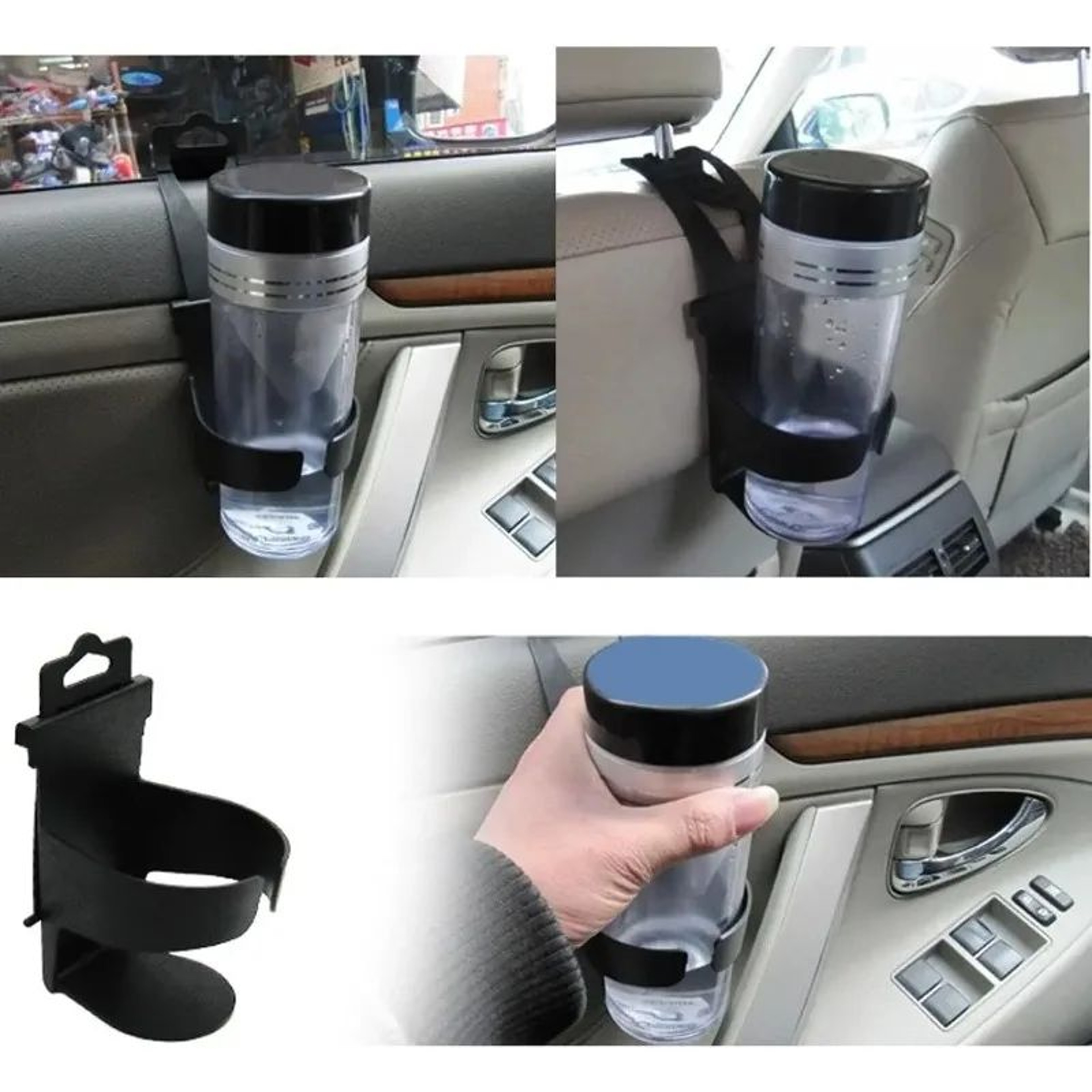 Universal Adjustable Car Water Bottle Holder Door Seat Cup Organizer 2