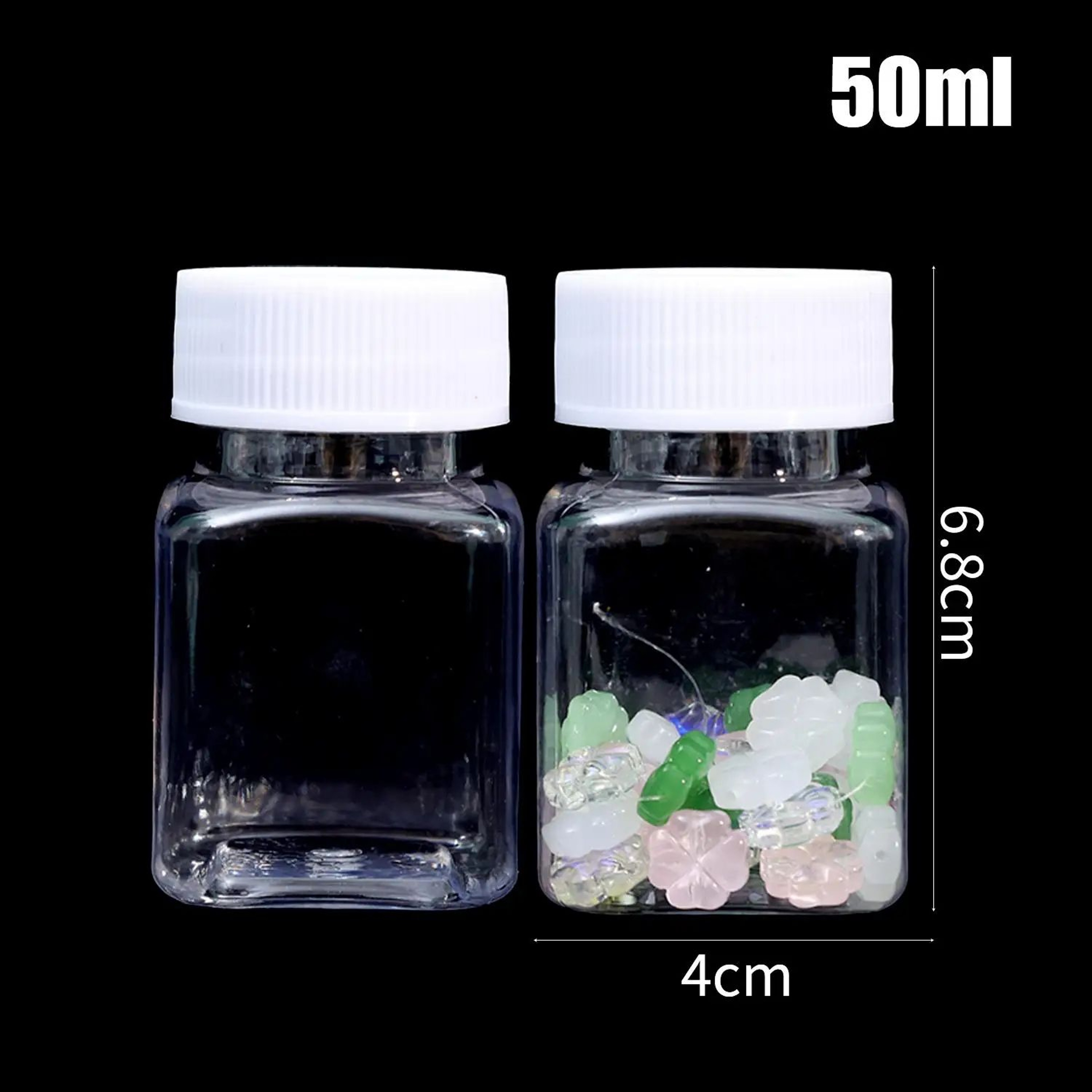 Transparent Plastic Storage Bottle Wide Mouth Sealed Container 30ml 50ml 80ml 7