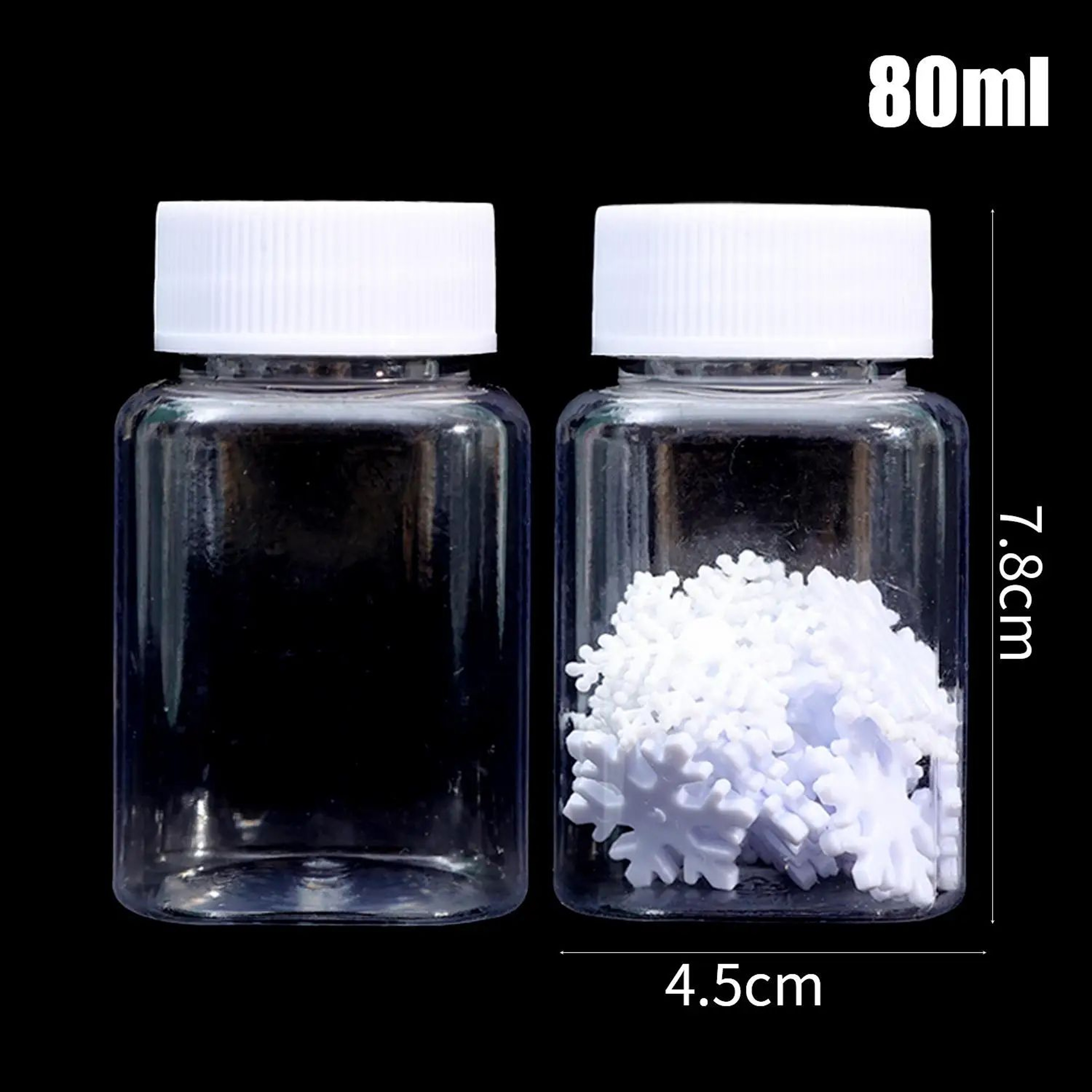 Transparent Plastic Storage Bottle Wide Mouth Sealed Container 30ml 50ml 80ml 8