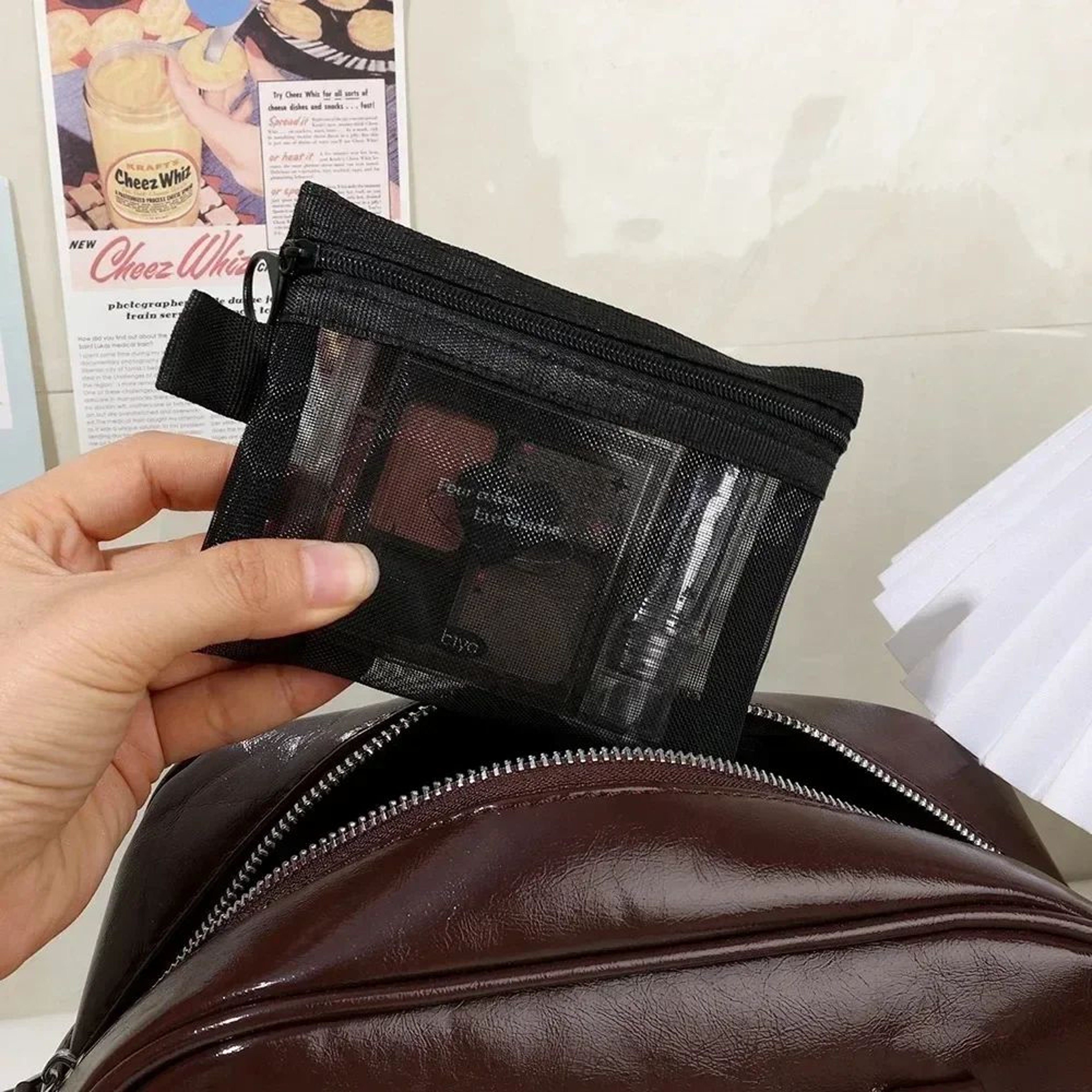 Mesh Zipper Cosmetic Storage Bag Travel Organizer Pouch 5