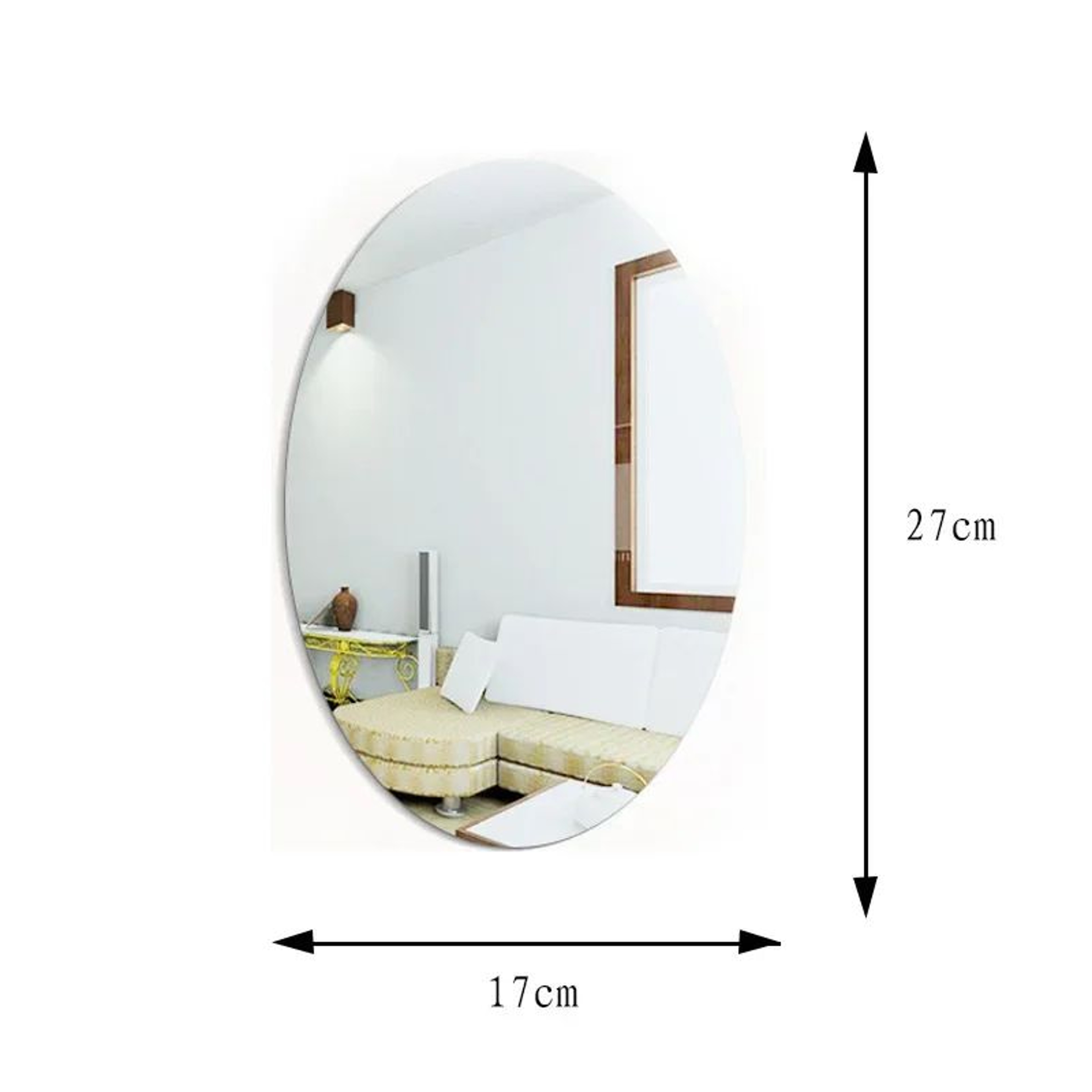 3D Acrylic Mirror Wall Stickers Reflective Oval Decor 6