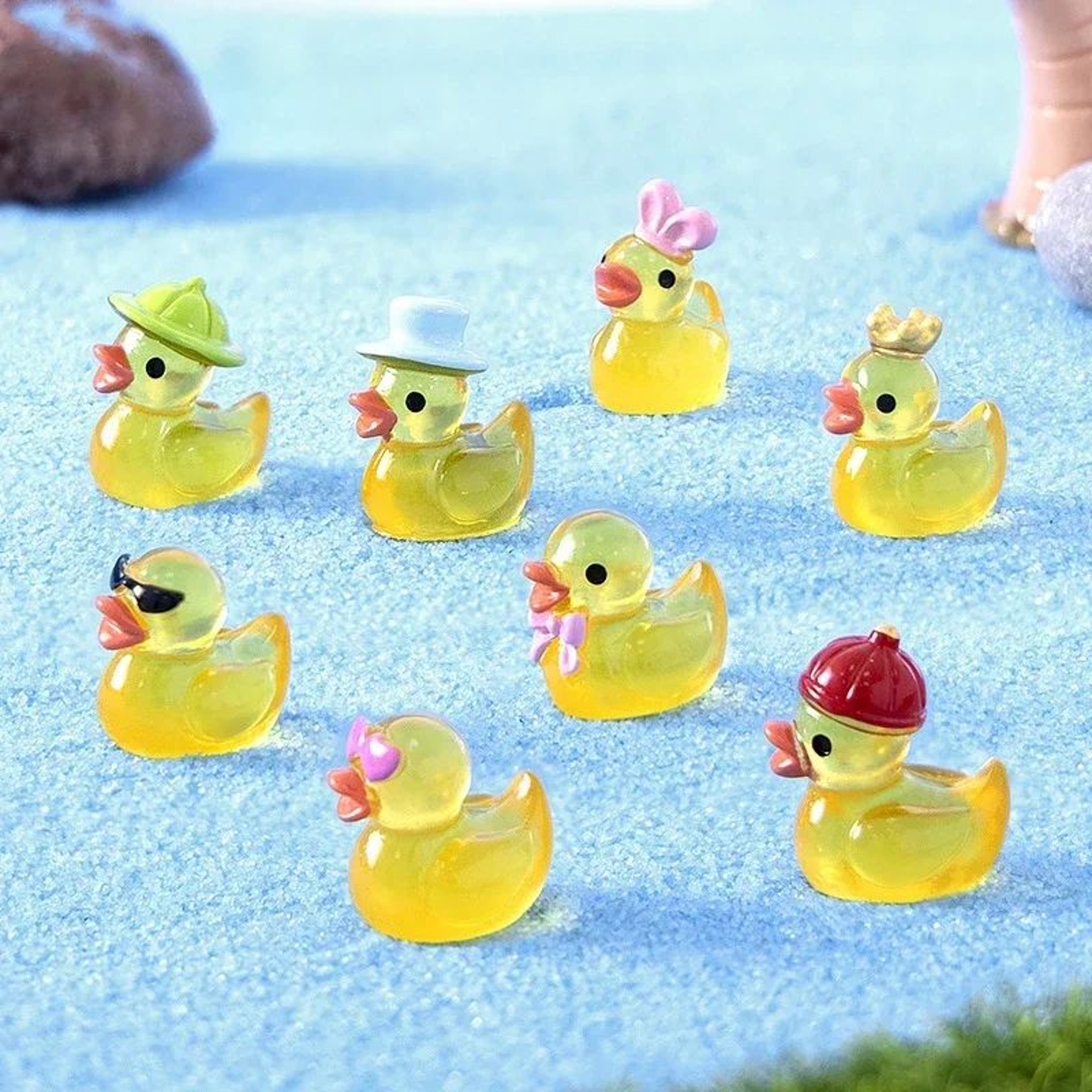 Mini Luminous Yellow Duck Figurines 3
