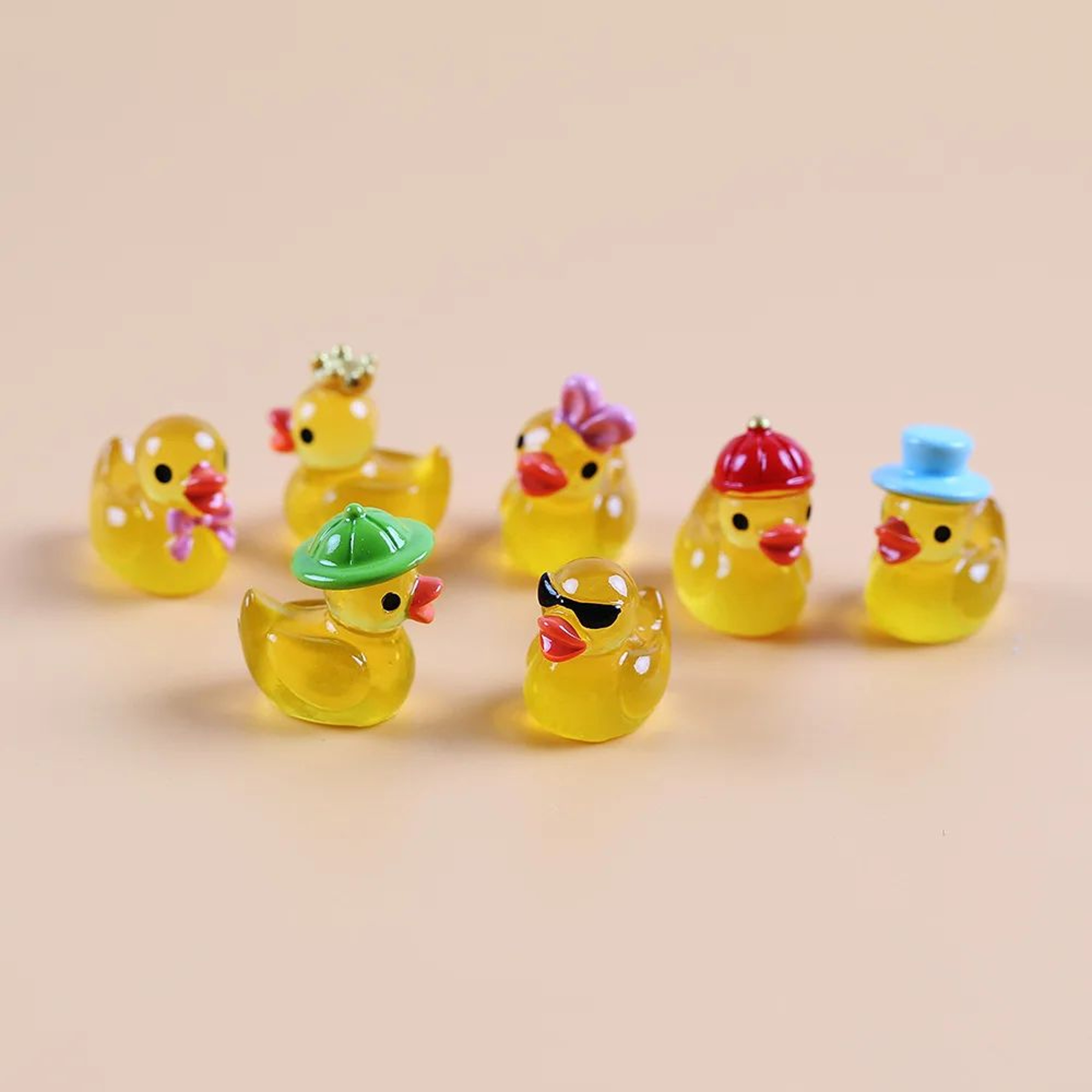 Mini Luminous Yellow Duck Figurines 4