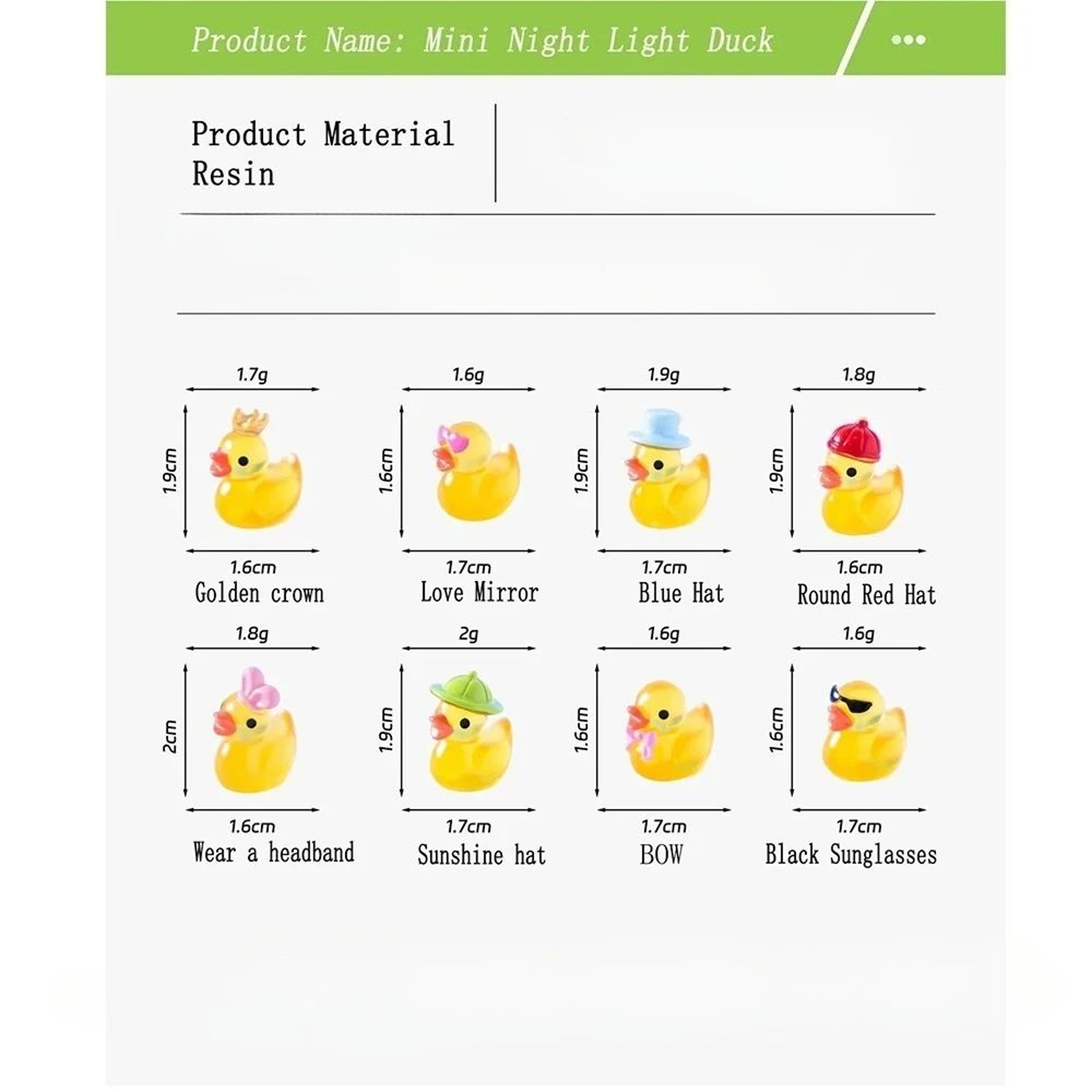 Mini Luminous Yellow Duck Figurines 5