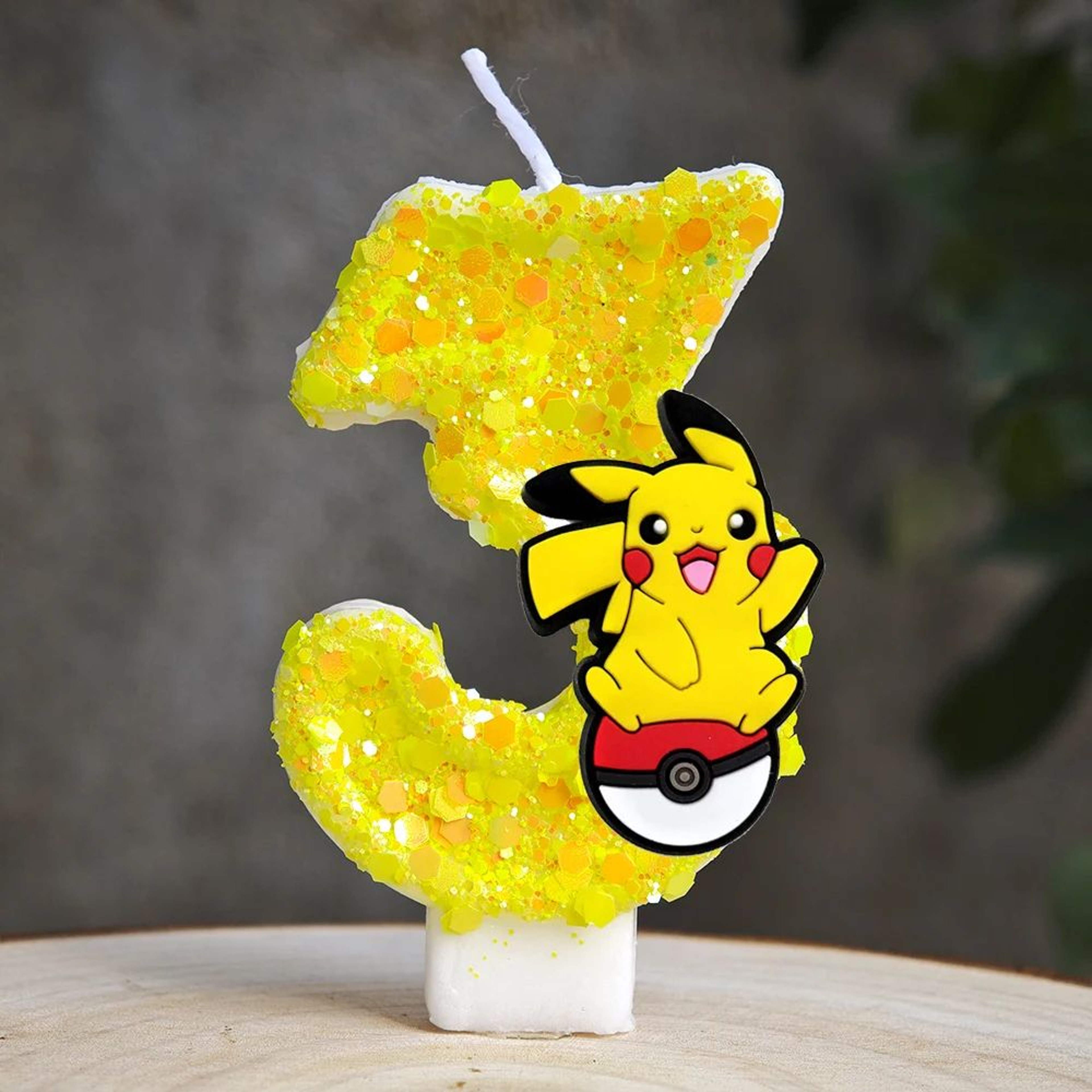 Pikachu Number Birthday Cake Candle 3