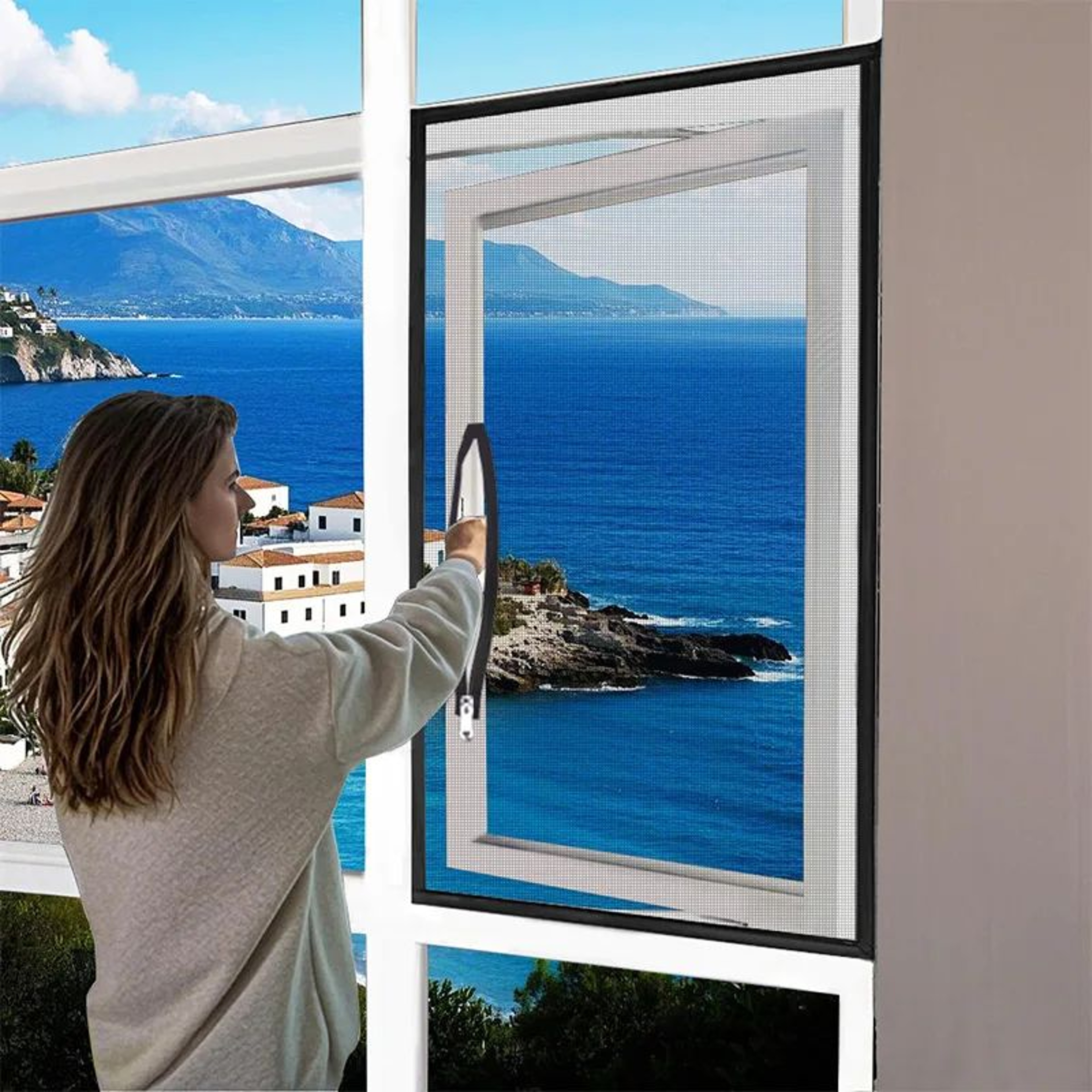 Custom Fit Zipper Mosquito Window Screen 0