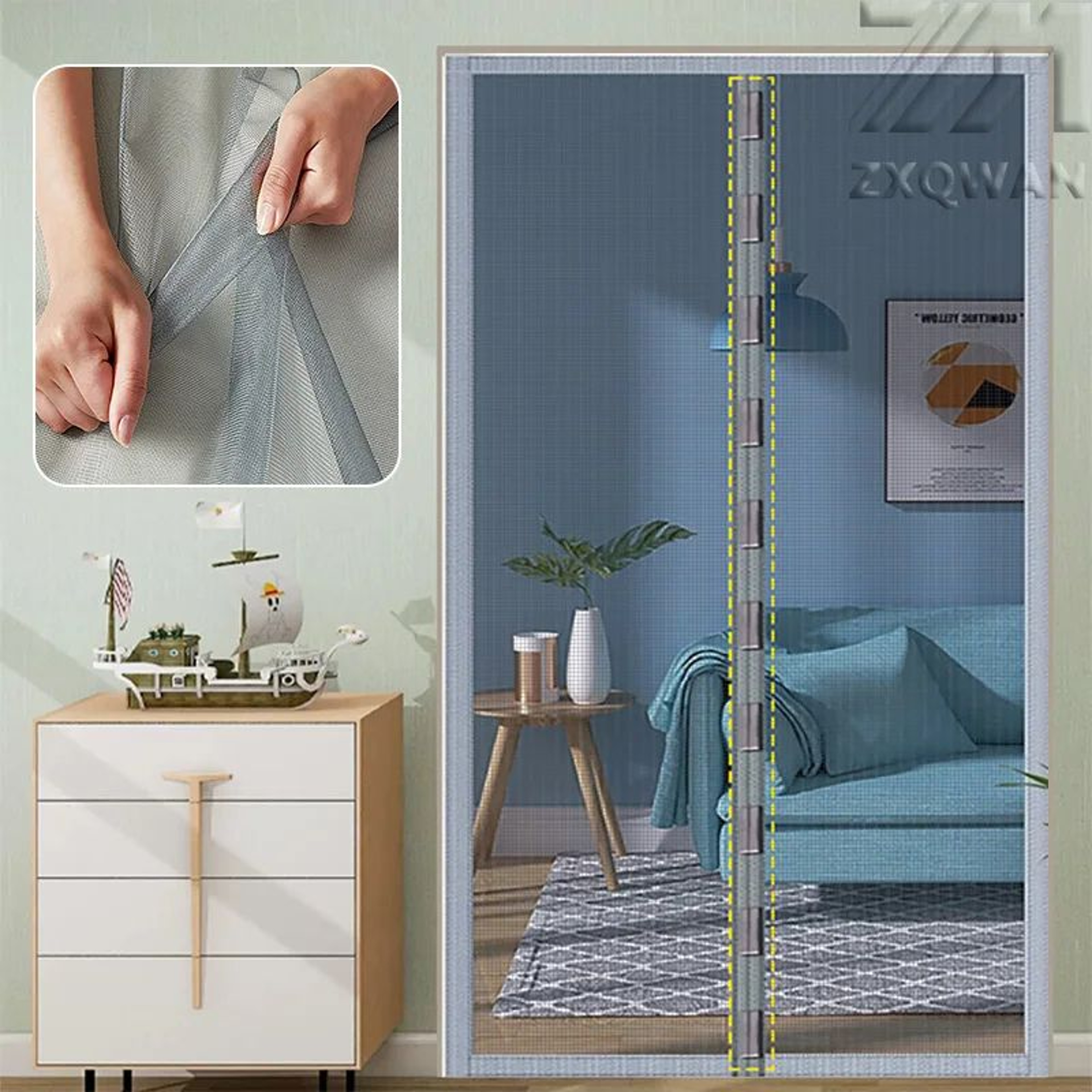 Custom Magnetic Mosquito Screen Door Self Closing Insect Mesh 0