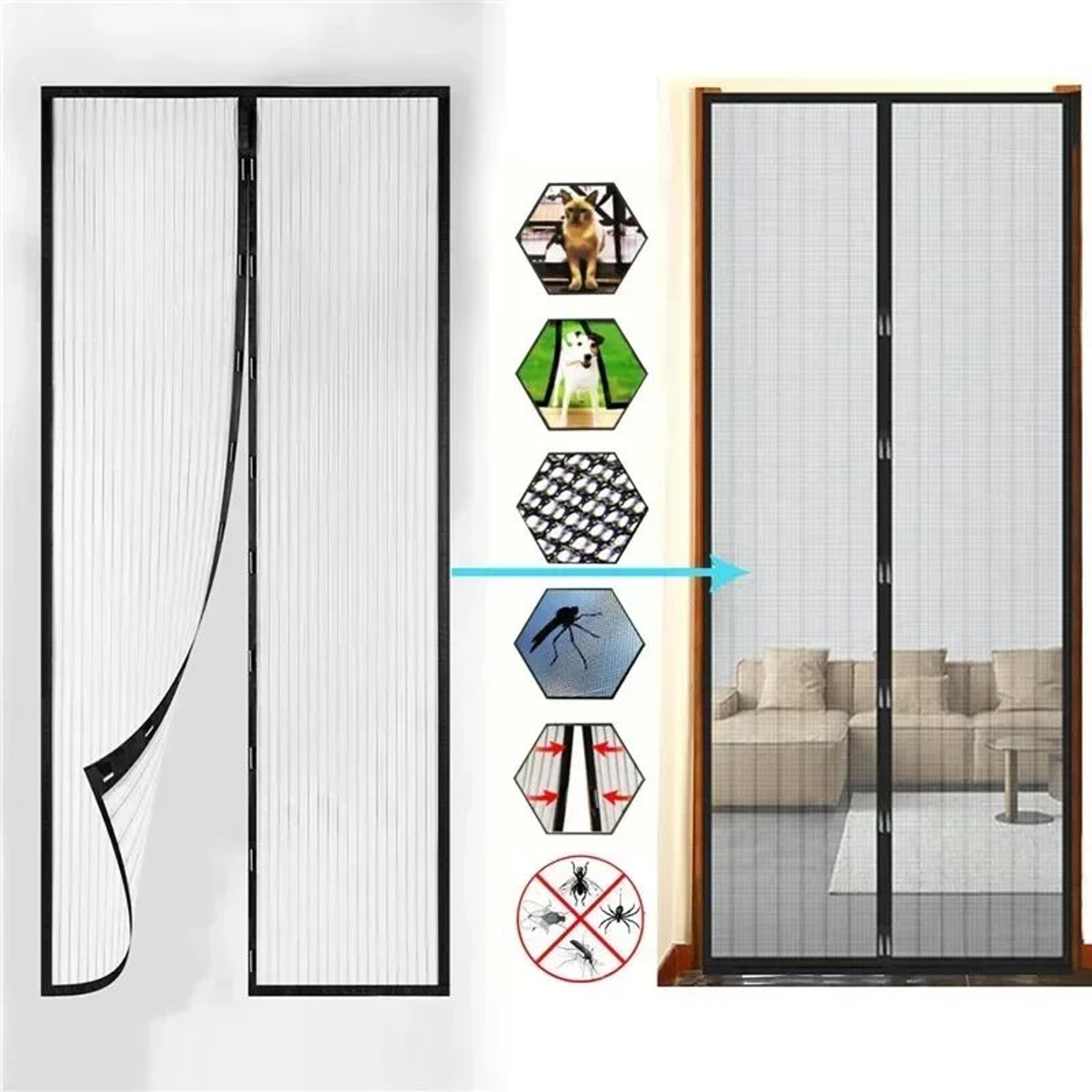 Magnetic Mosquito Window Screen Invisible Insect Mesh 1