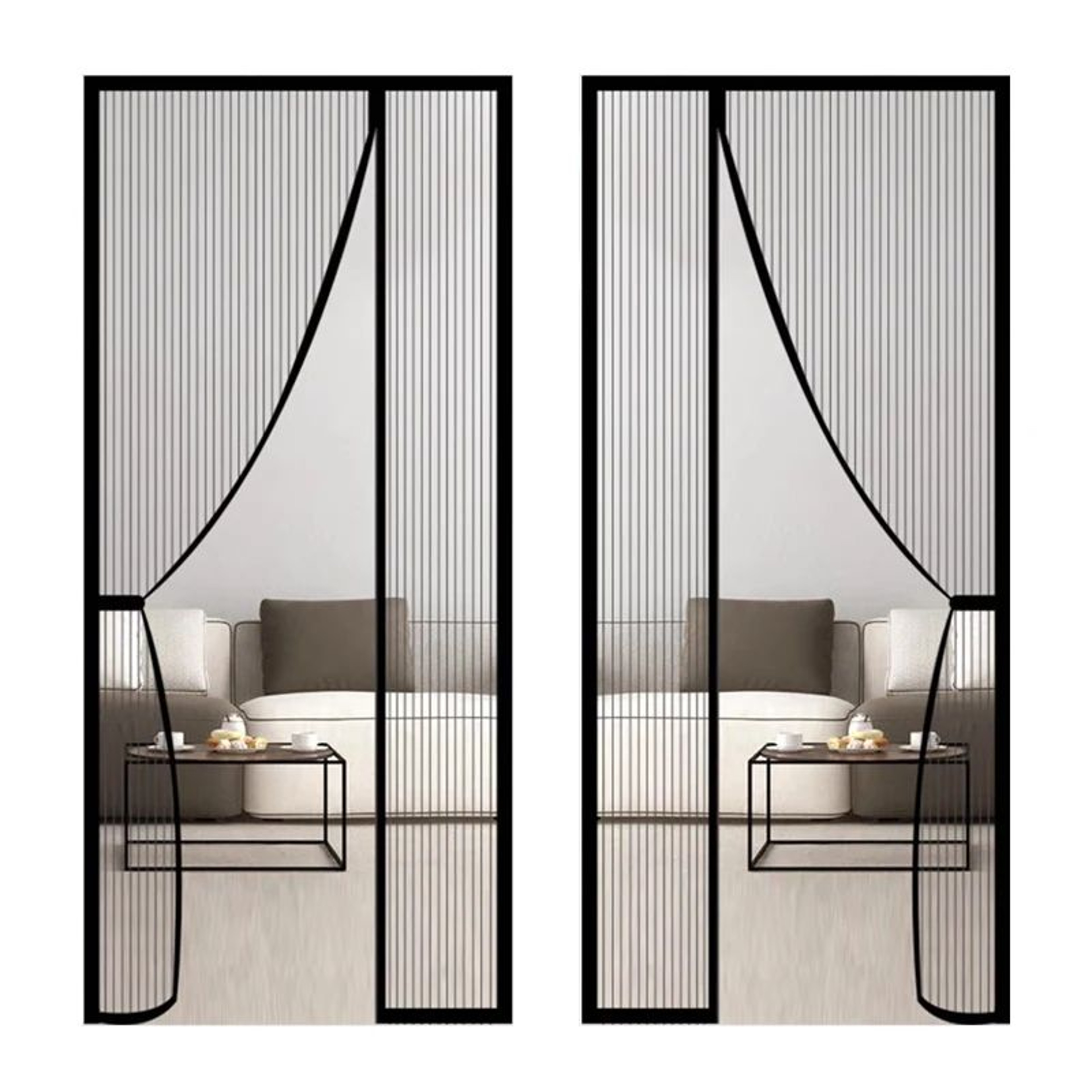 Custom Magnetic Mosquito Door Curtain Self Closing Mesh 0