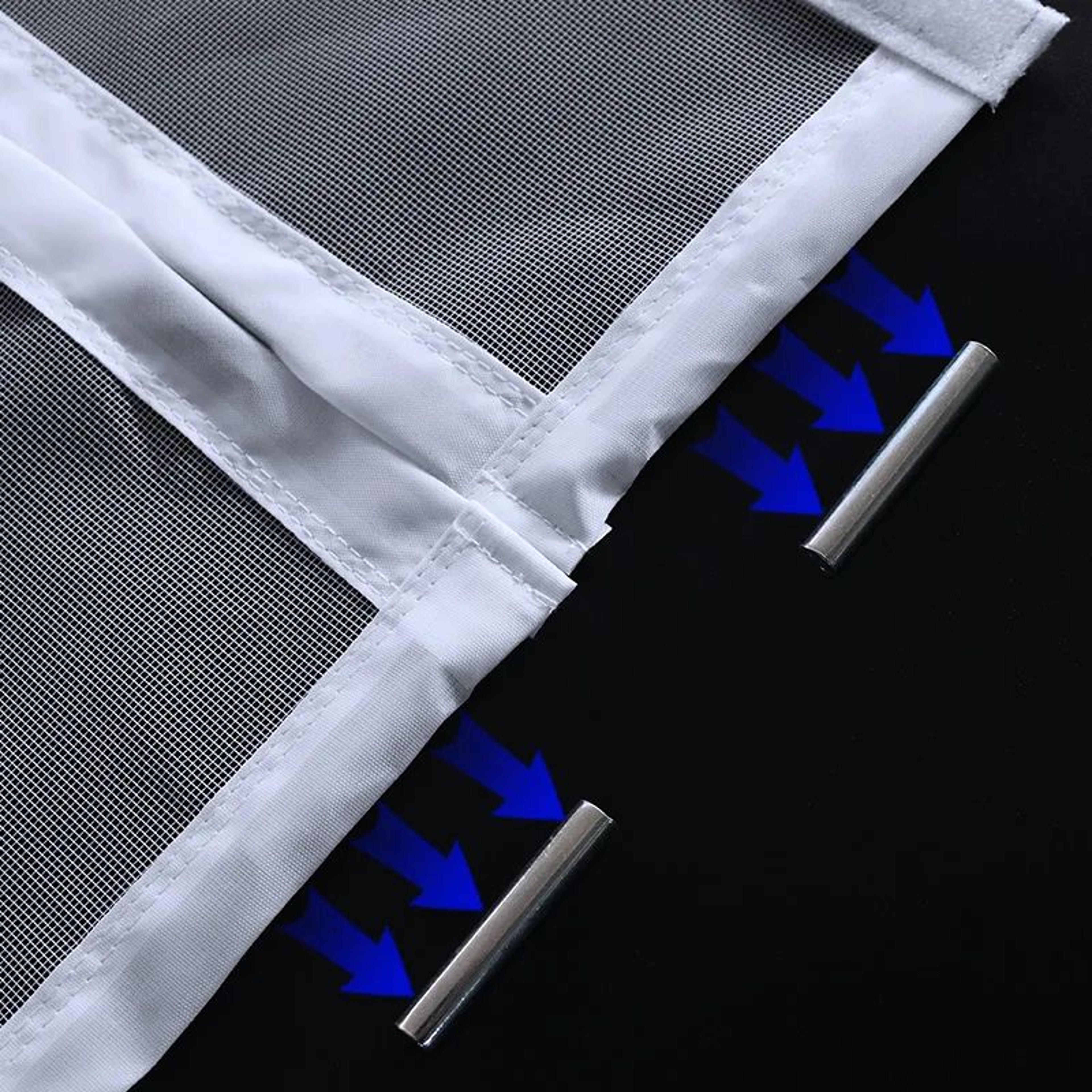 White Magnetic Mosquito Screen Side Opening Custom Mesh 3
