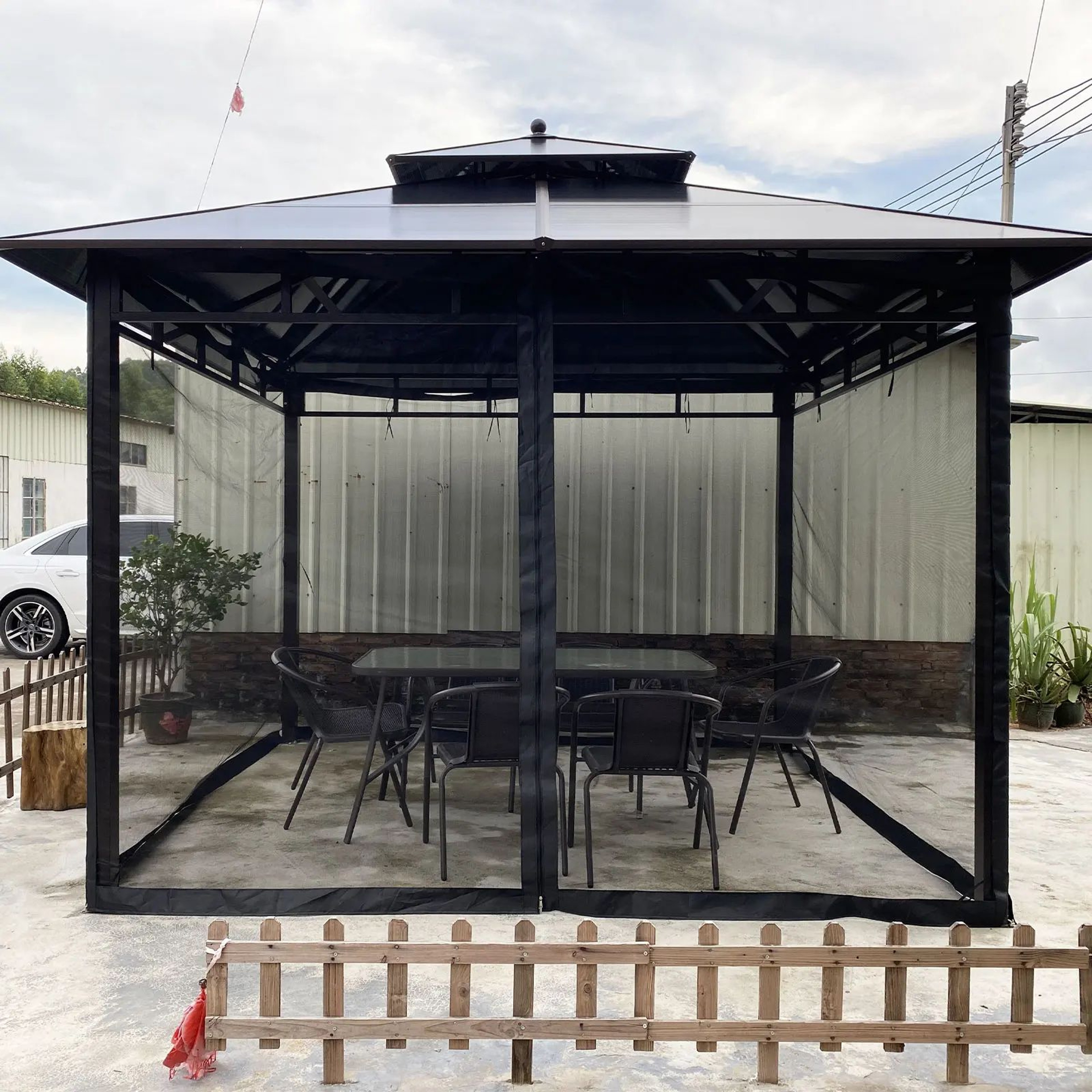 4 Panel Gazebo Mosquito Net Replacement Curtain 0