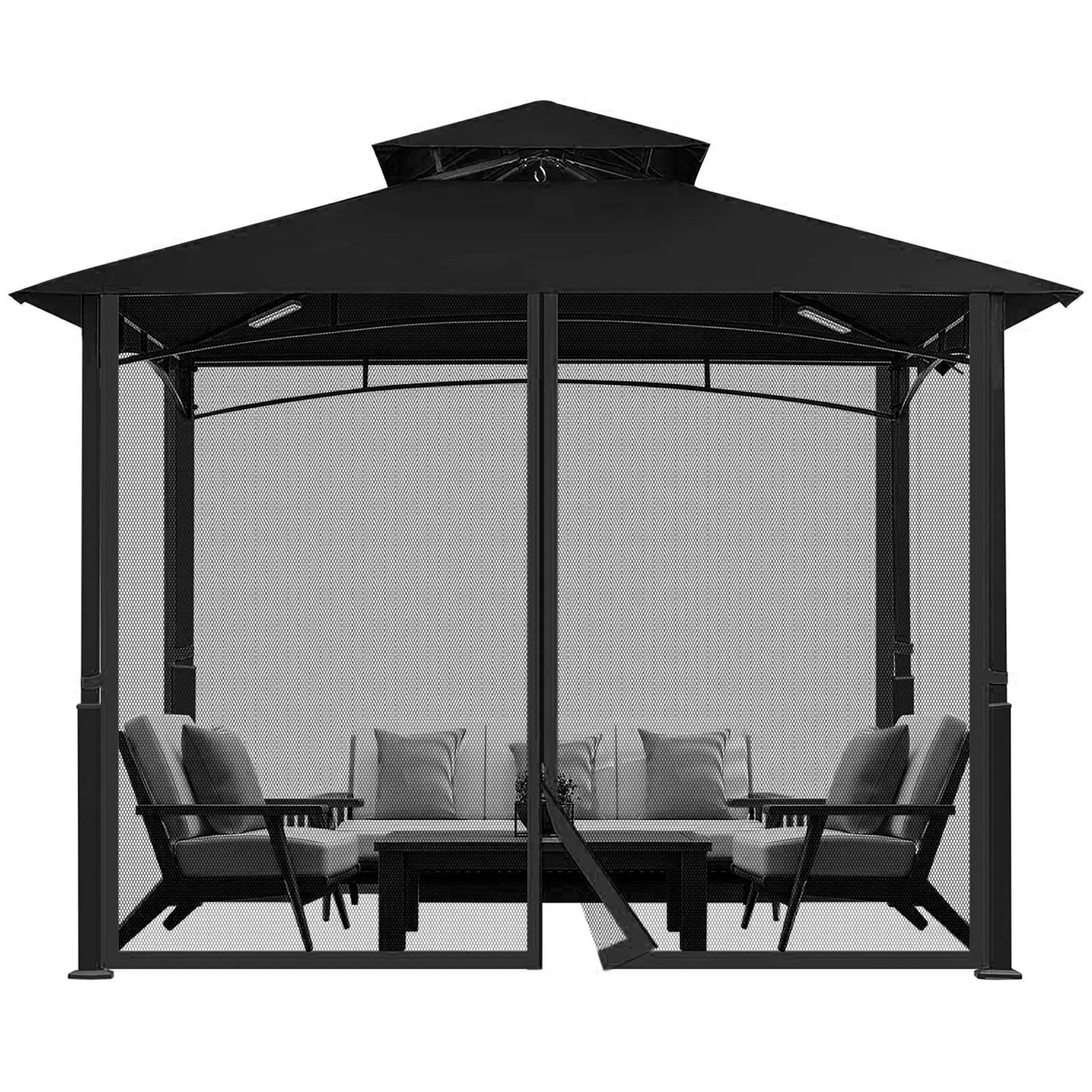 4 Panel Gazebo Mosquito Net Replacement Curtain 1