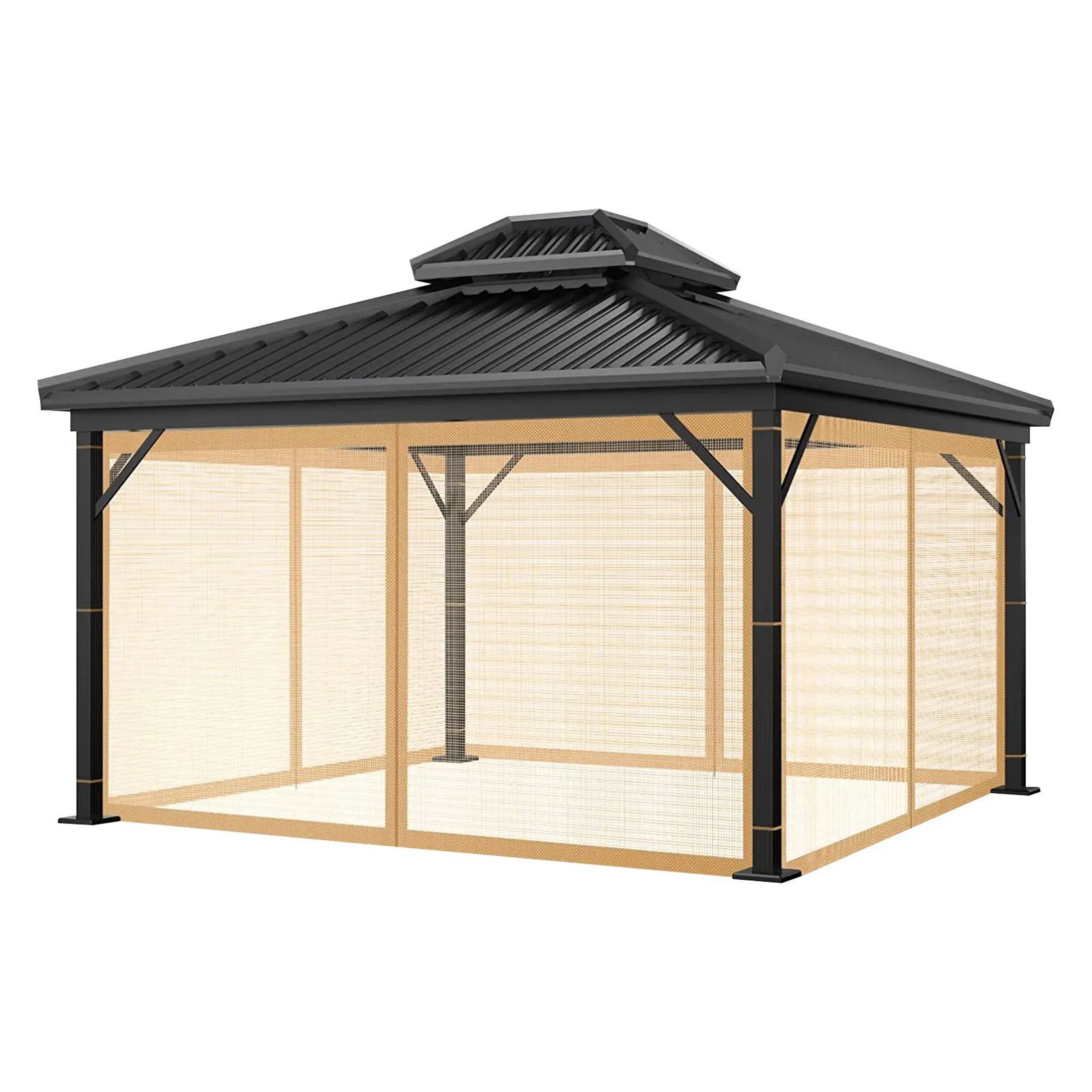 4 Panel Gazebo Mosquito Net Replacement Curtain 7