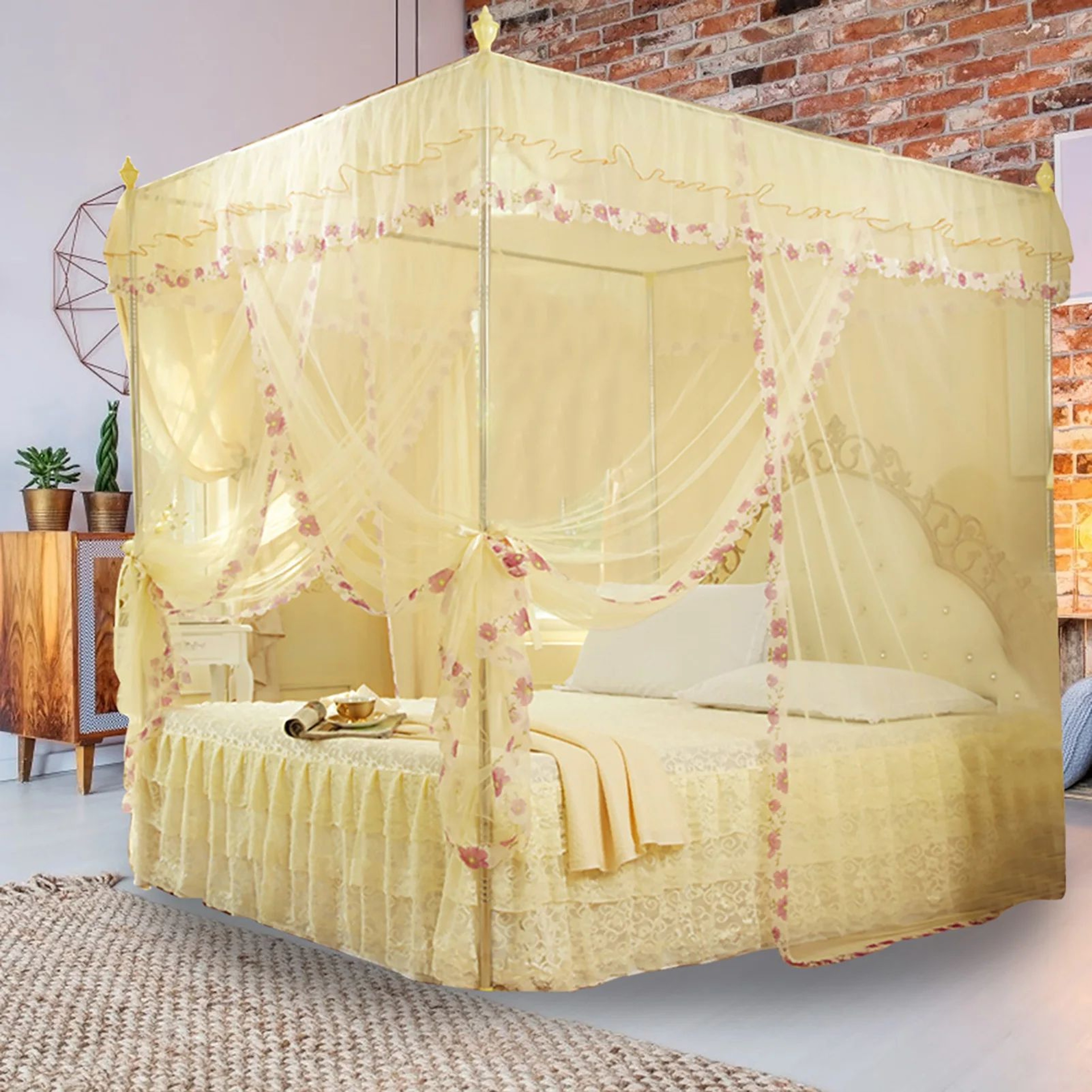 Princess Bed Canopy Mosquito Net With Three Side Openings 0