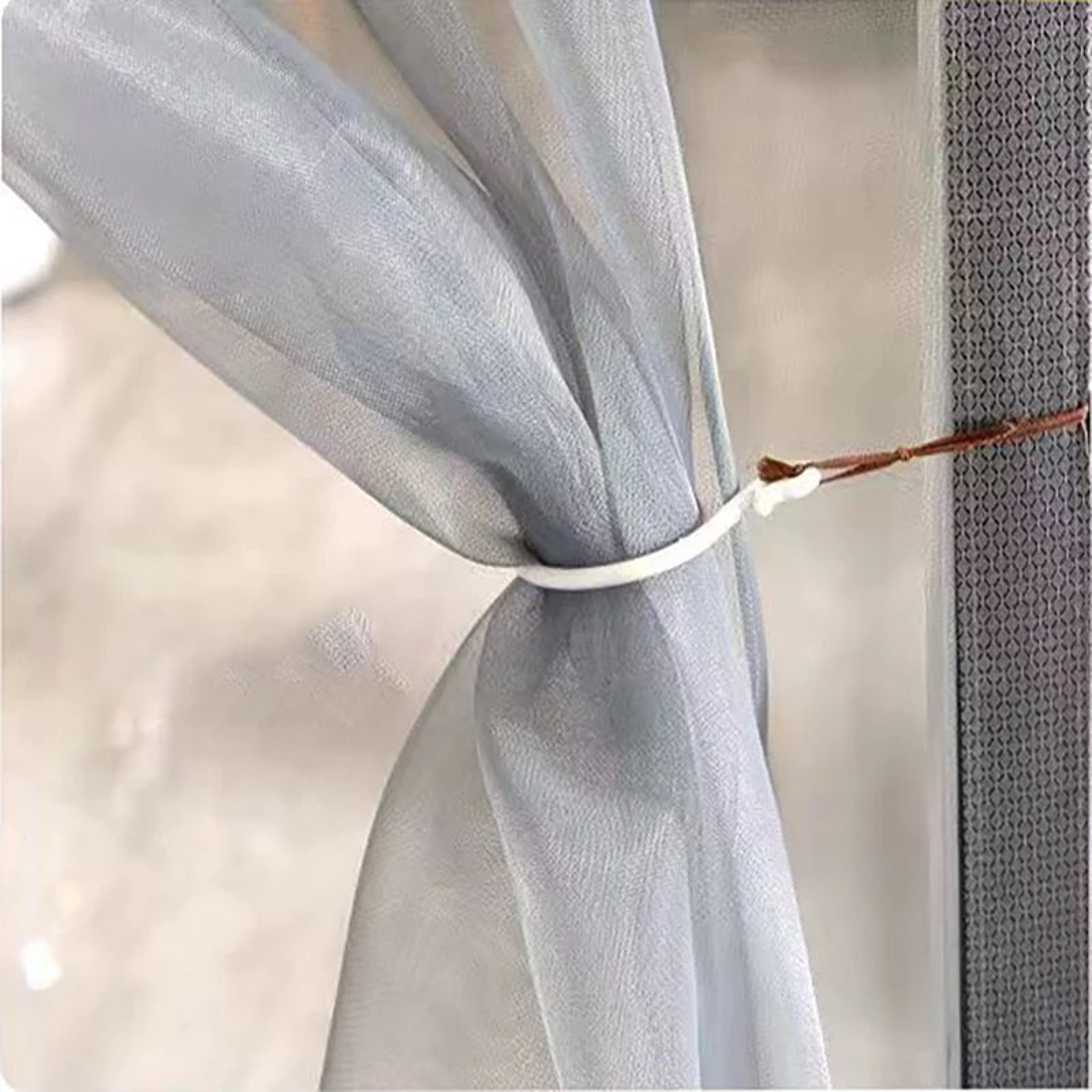 Gray Magnetic Mosquito Screen Door Curtain 3