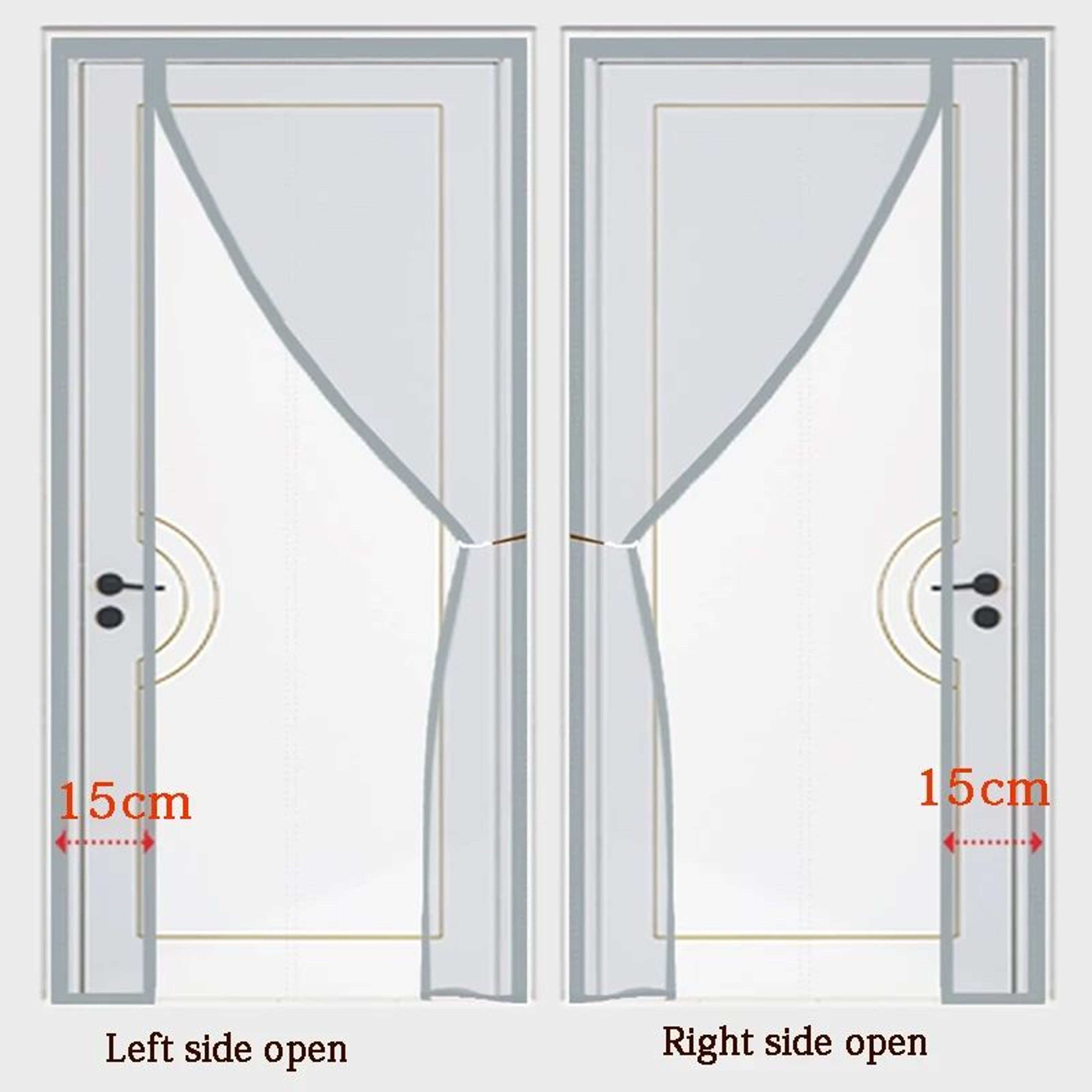 Gray Magnetic Mosquito Screen Door Curtain 1