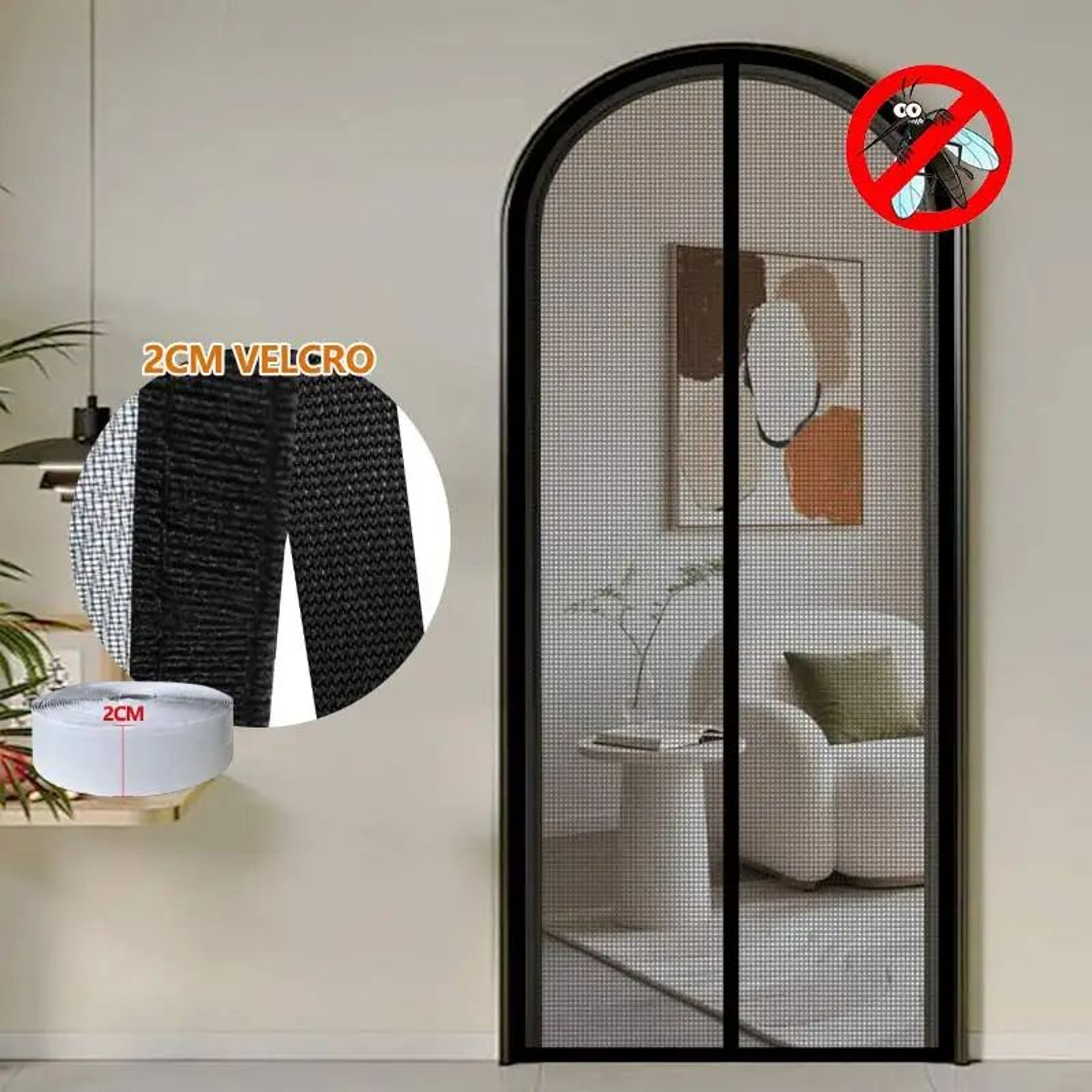 Custom Curved Magnetic Mosquito Door Screen 0