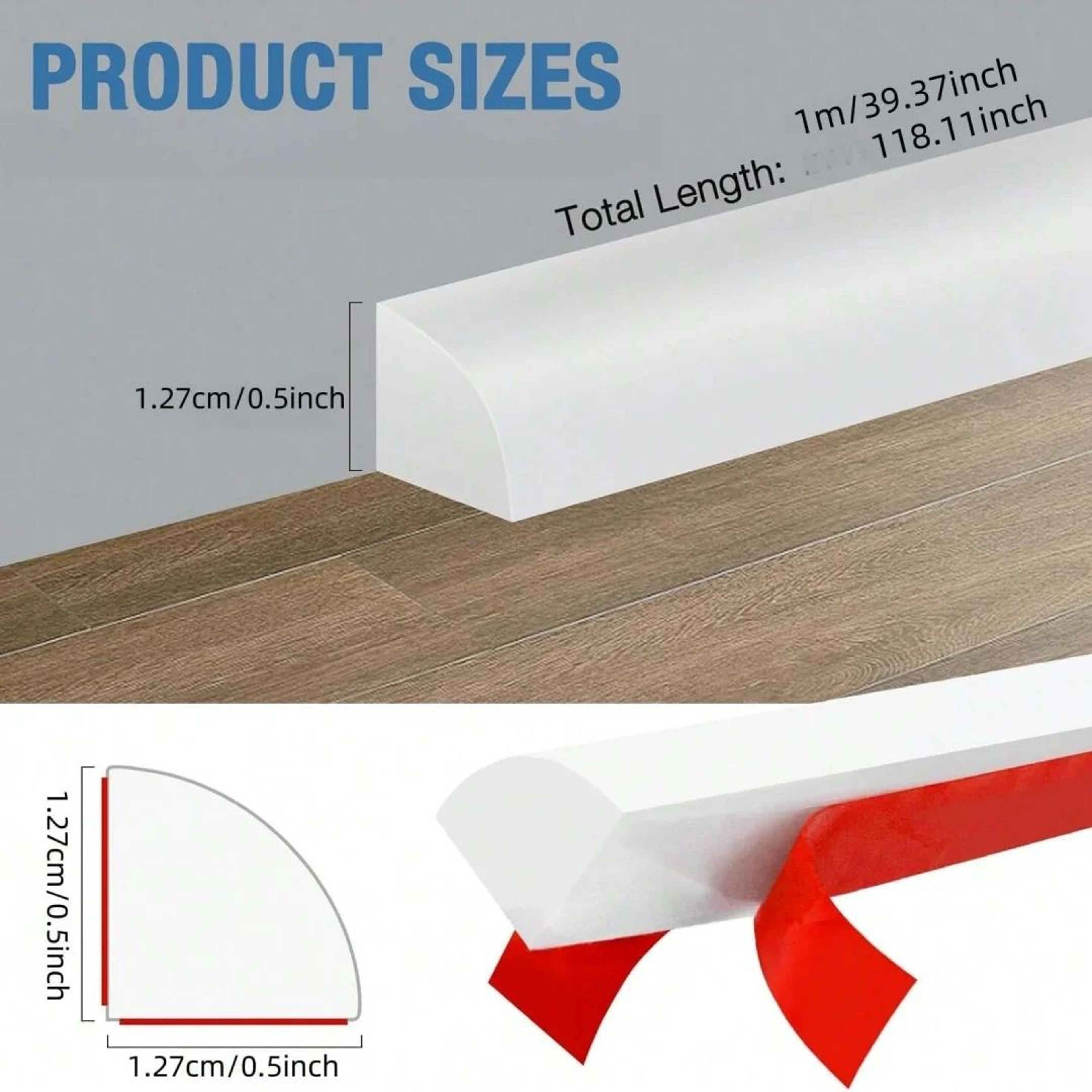 Self Adhesive Bathroom Water Stopper Trim 1