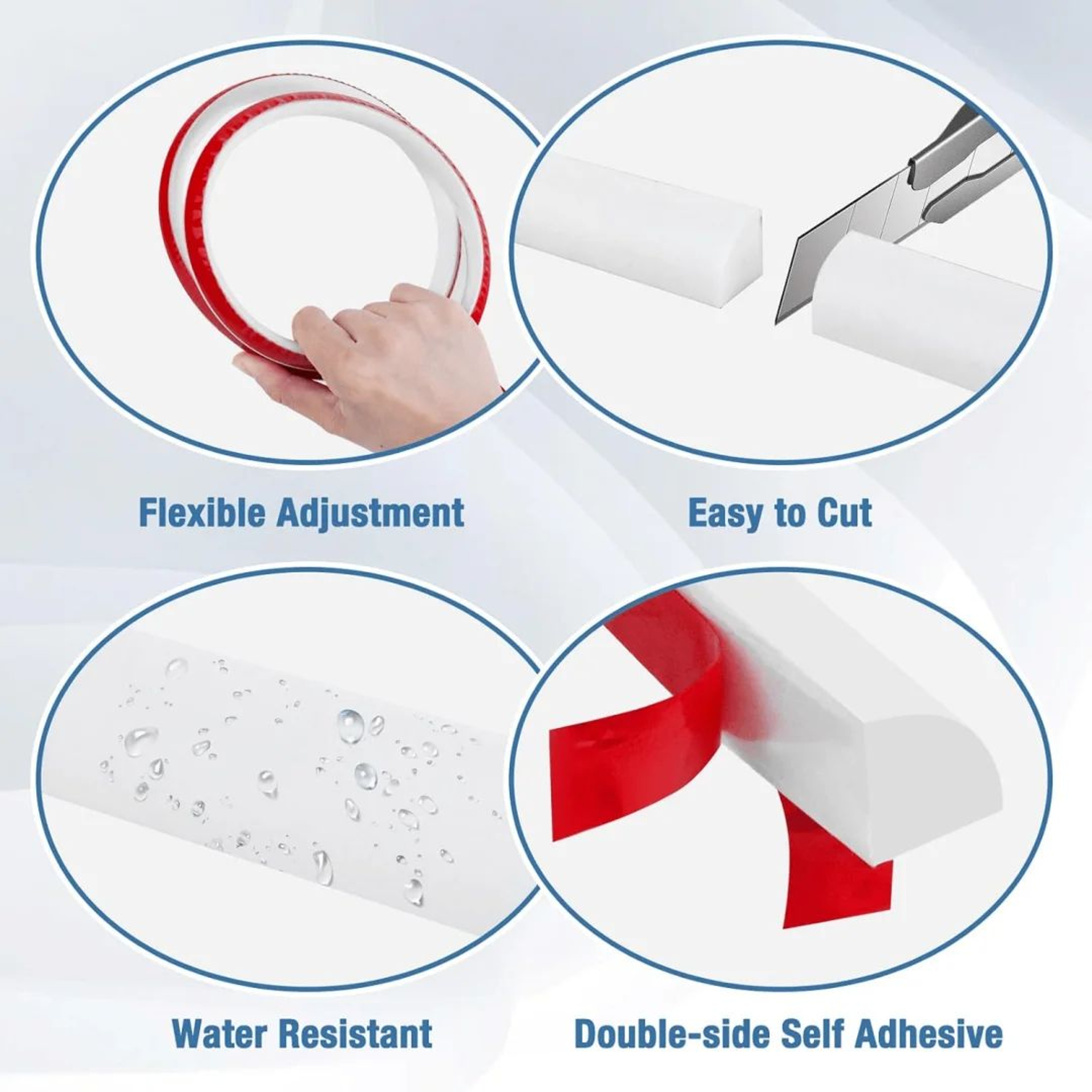 Self Adhesive Bathroom Water Stopper Trim 3