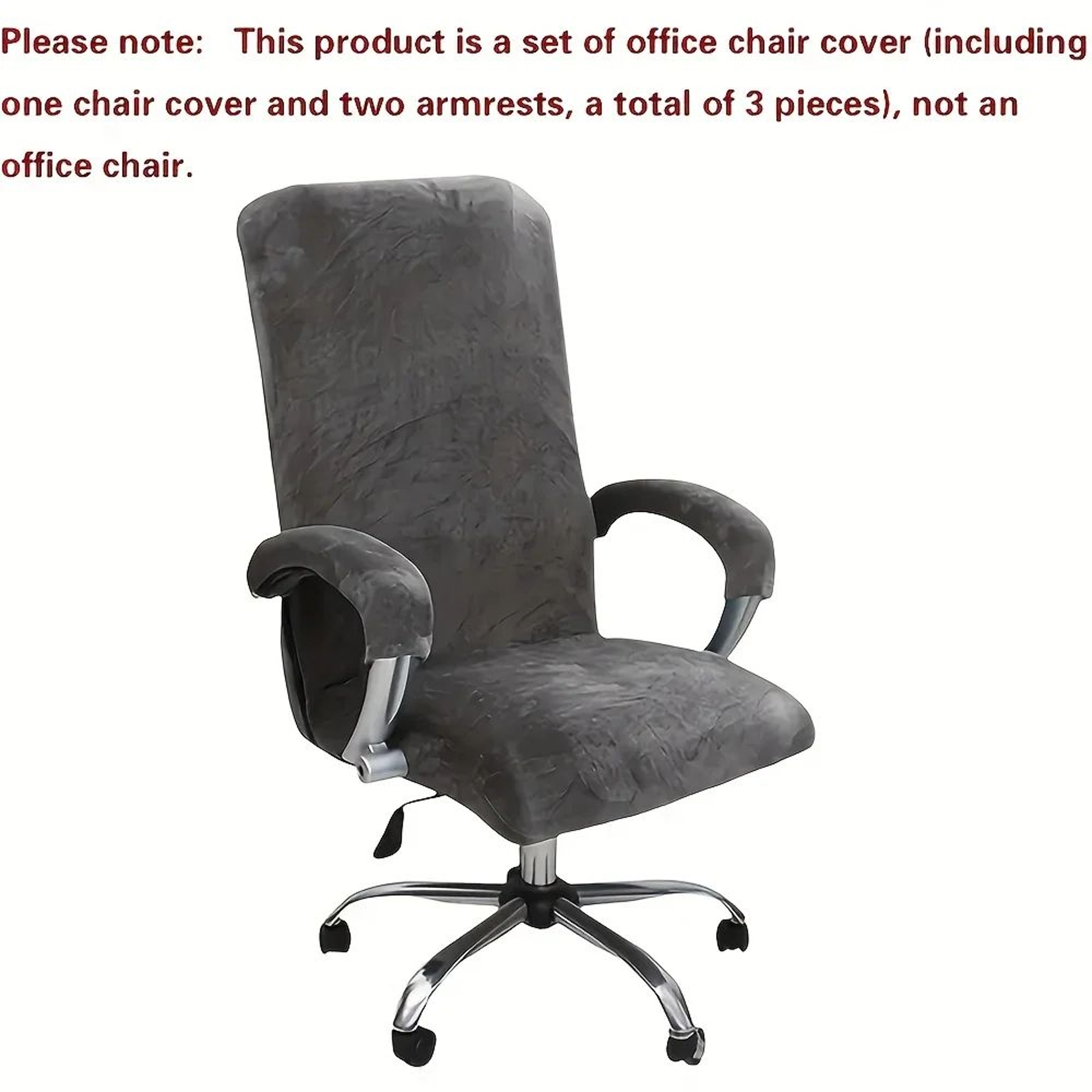 XL Stretch Velvet Office Chair Cover 7