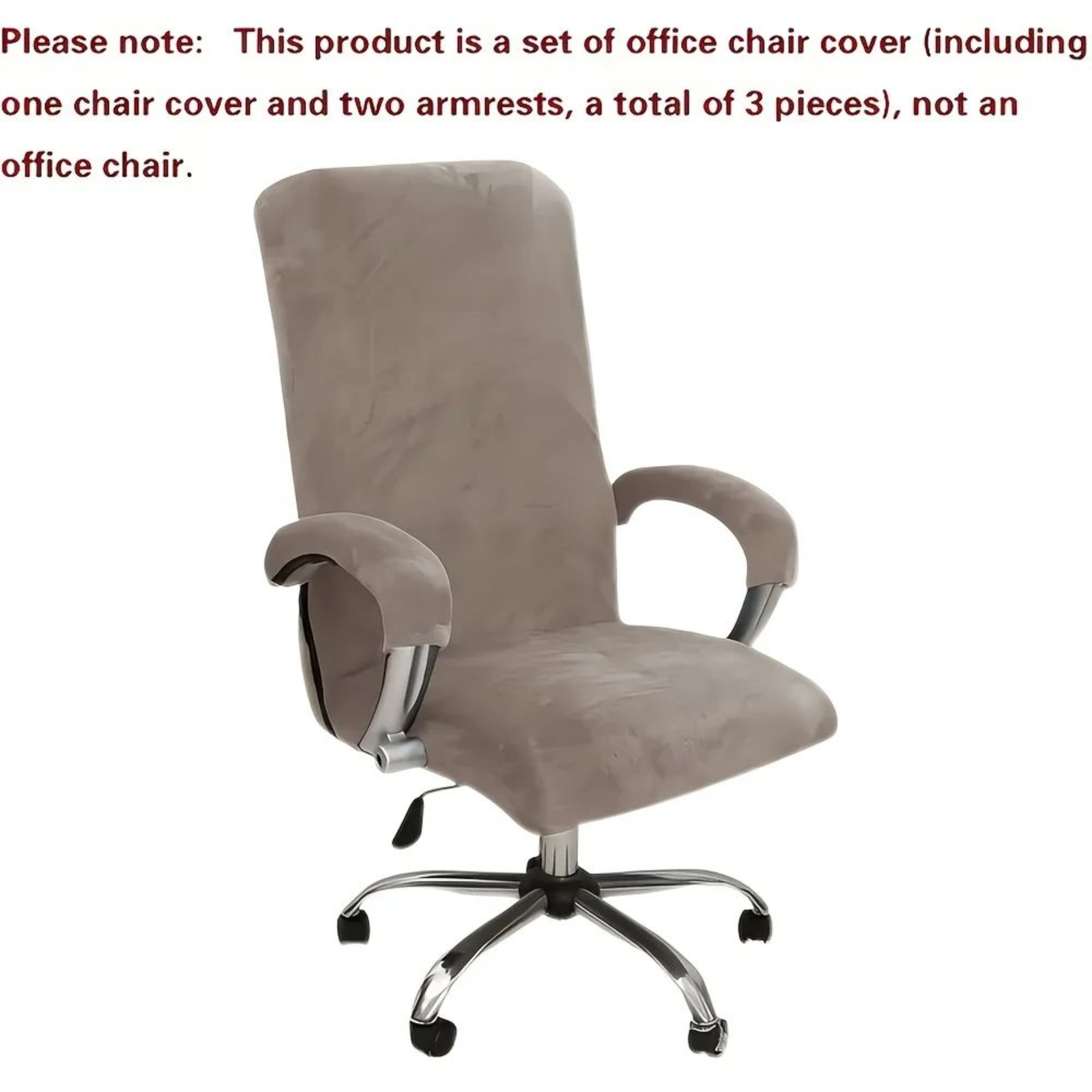 XL Stretch Velvet Office Chair Cover 10