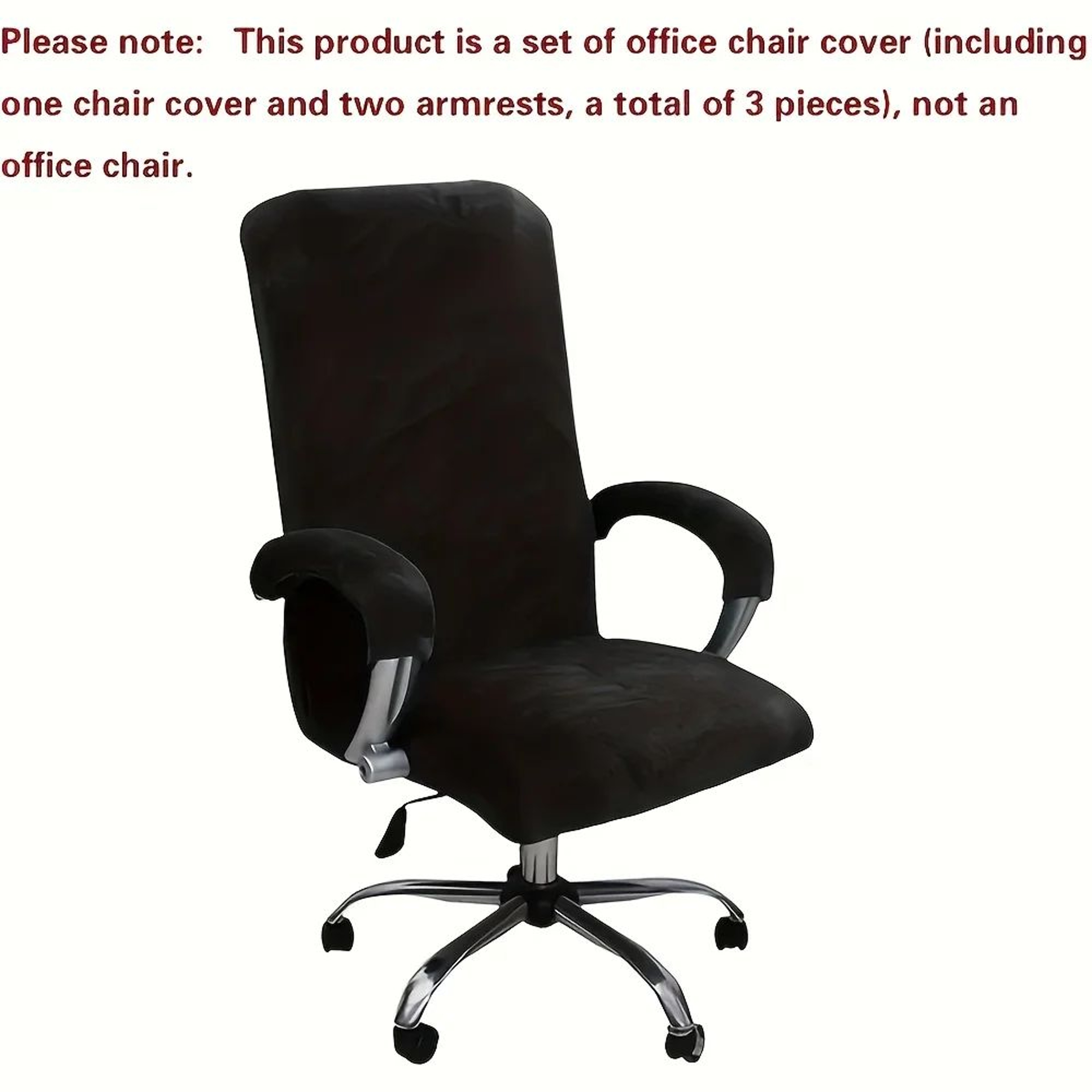 XL Stretch Velvet Office Chair Cover 9