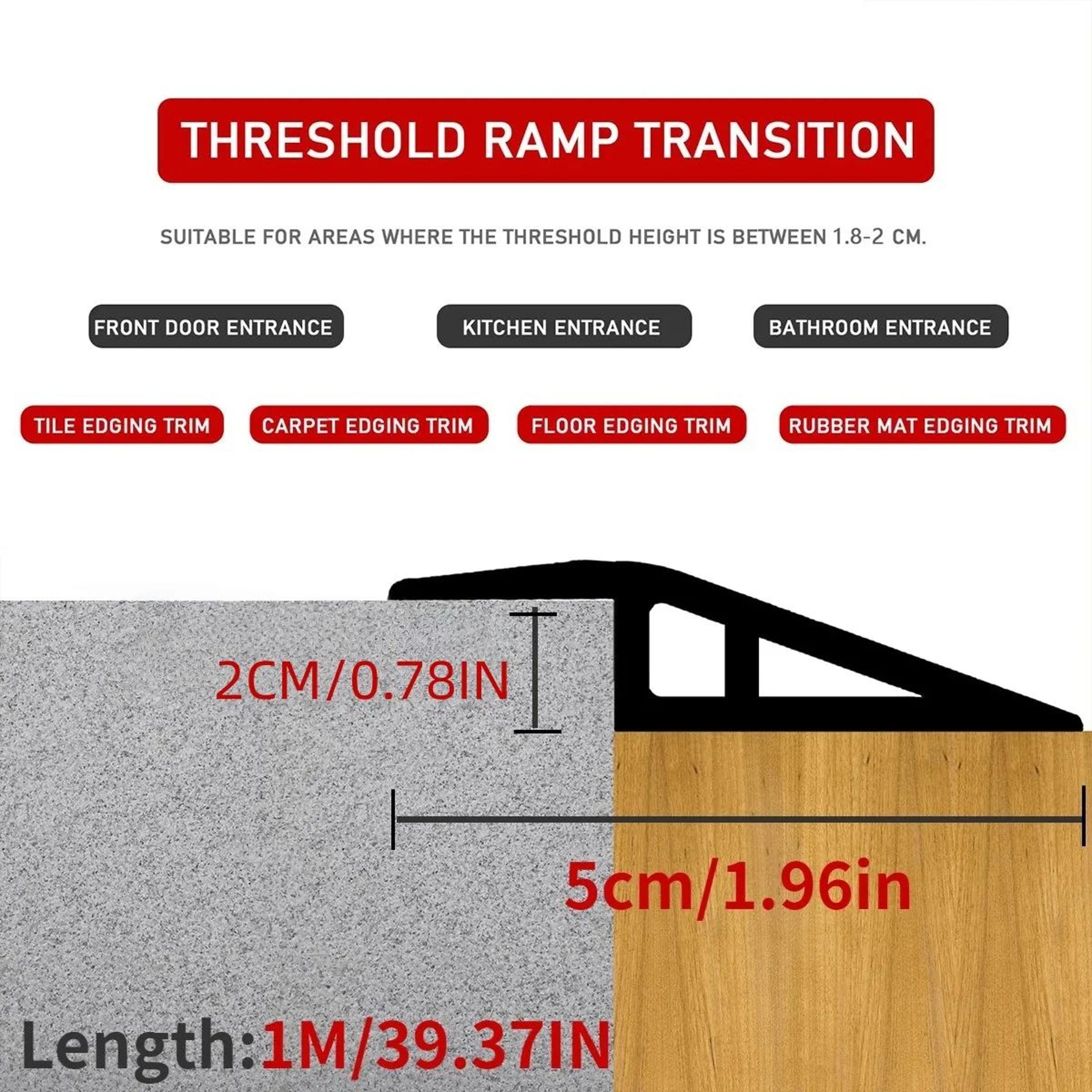 Self Adhesive Carpet To Tile Transition Strip 1