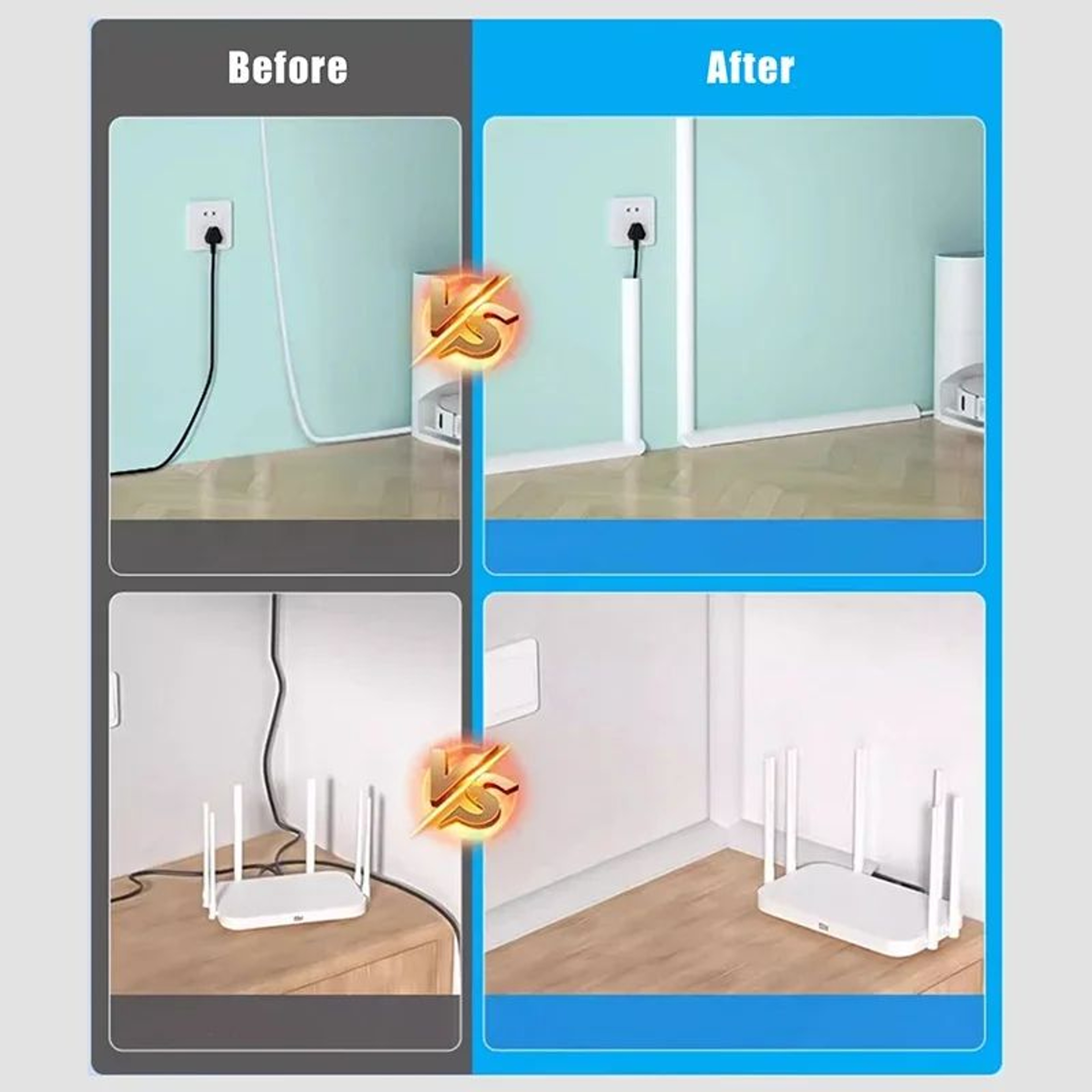 V Type Corner Cable Hider Raceway 5